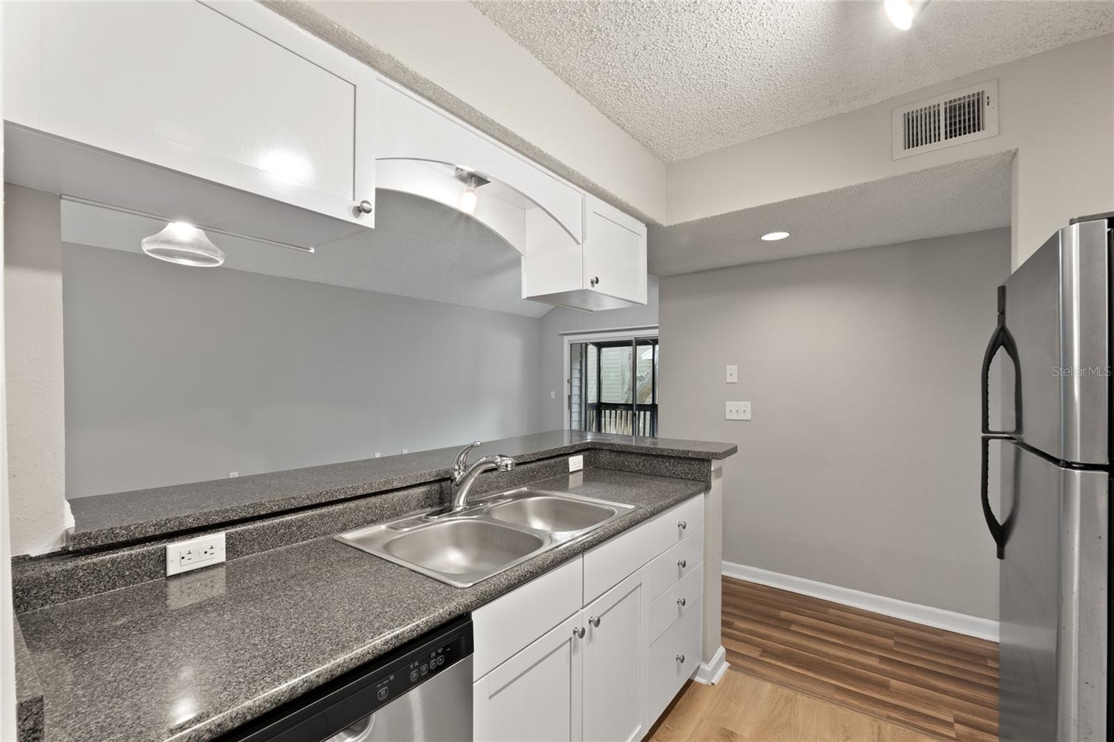 Lots of storage in this Galley Kitchen