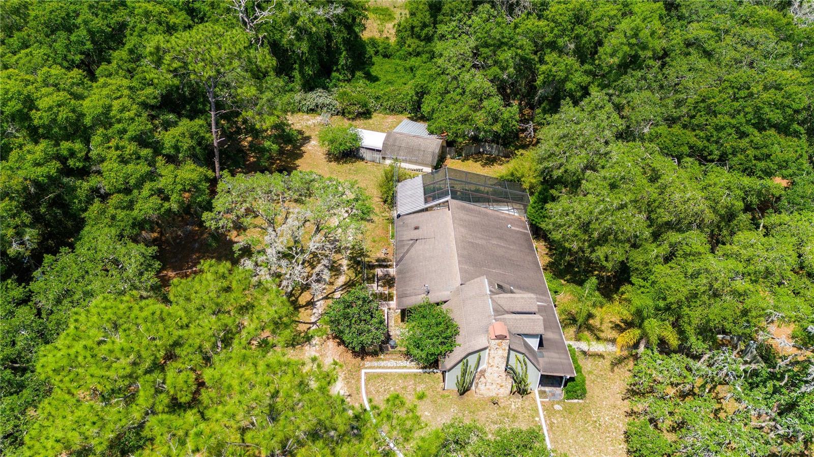 Aerial view of side of the home