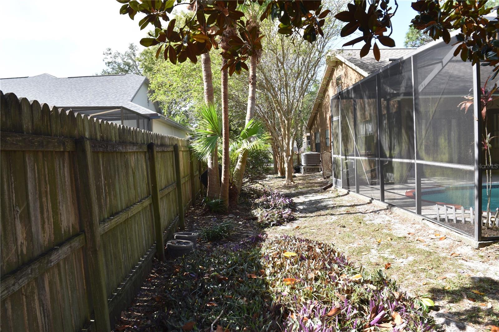 Side yard on the South end looking toward street