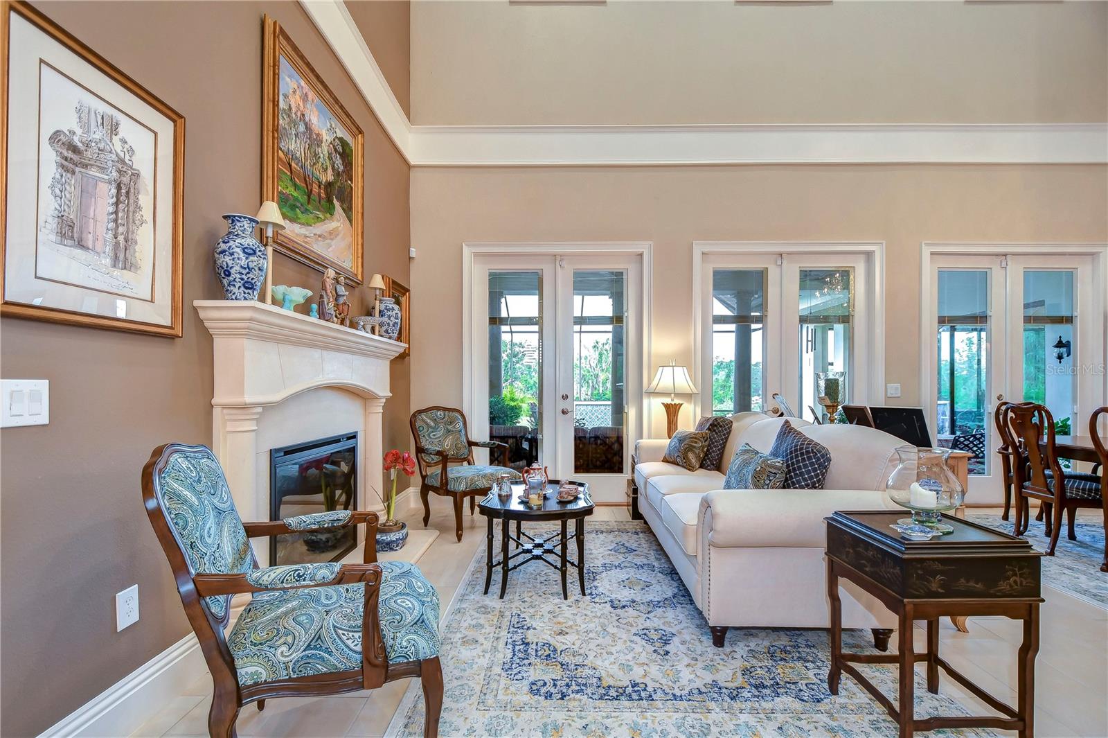 Formal living room with fireplace!