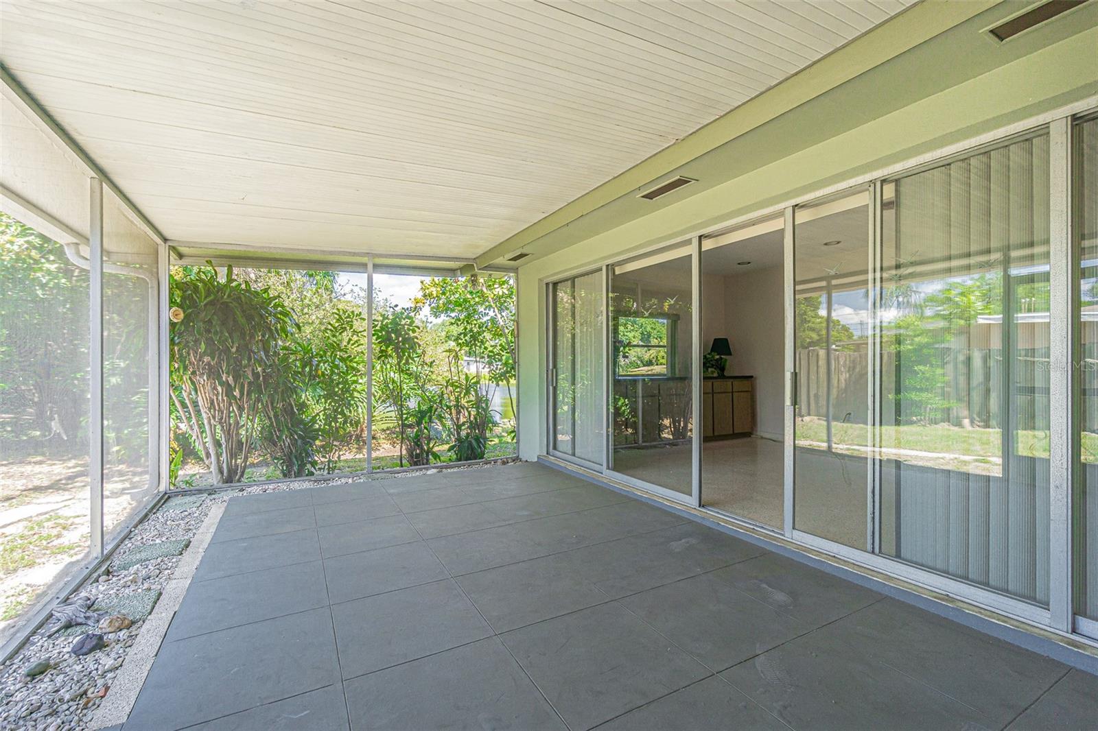 Screened lanai toward lake