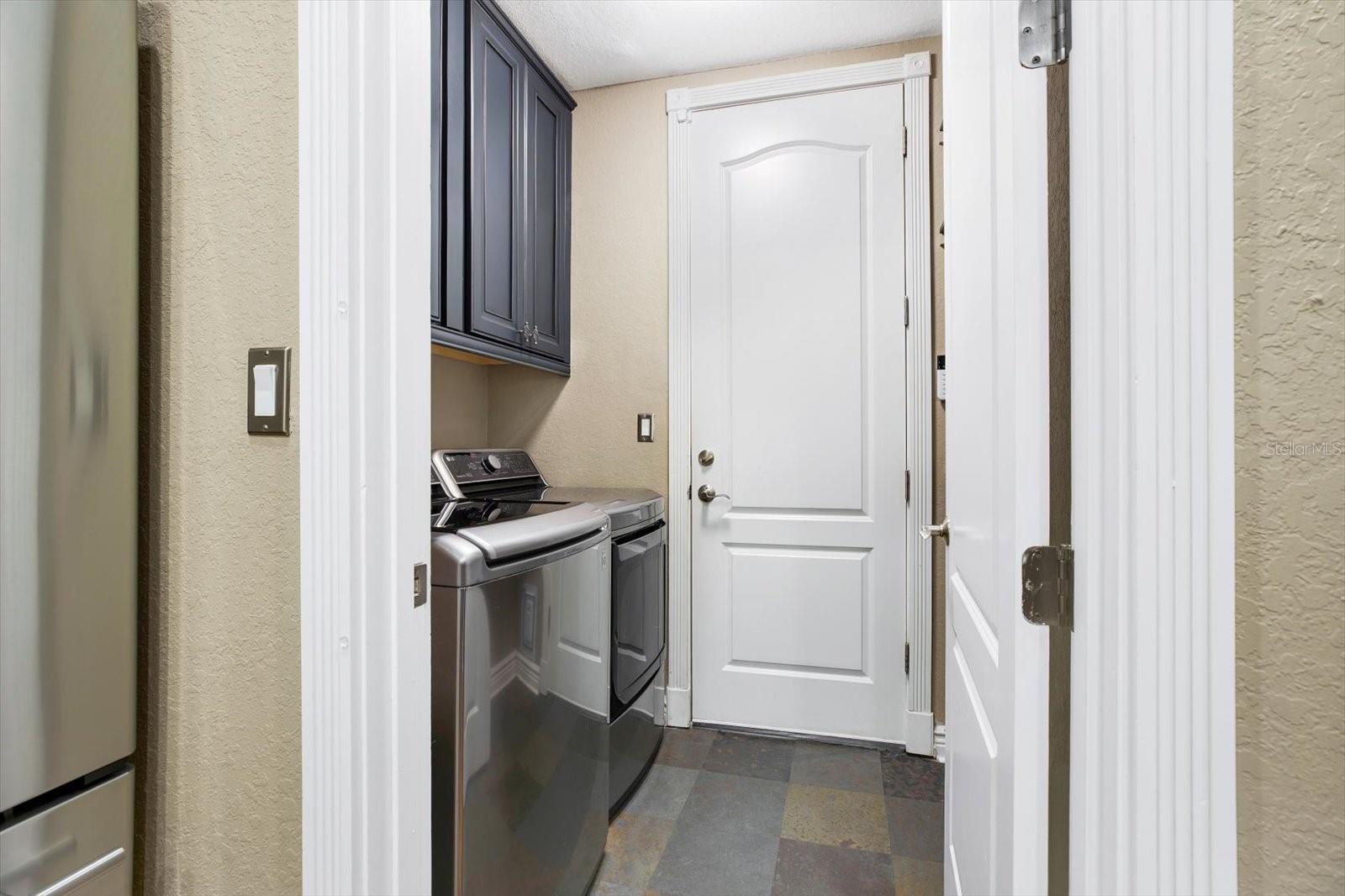Laundry Room off the Kitchen and Door to Garage