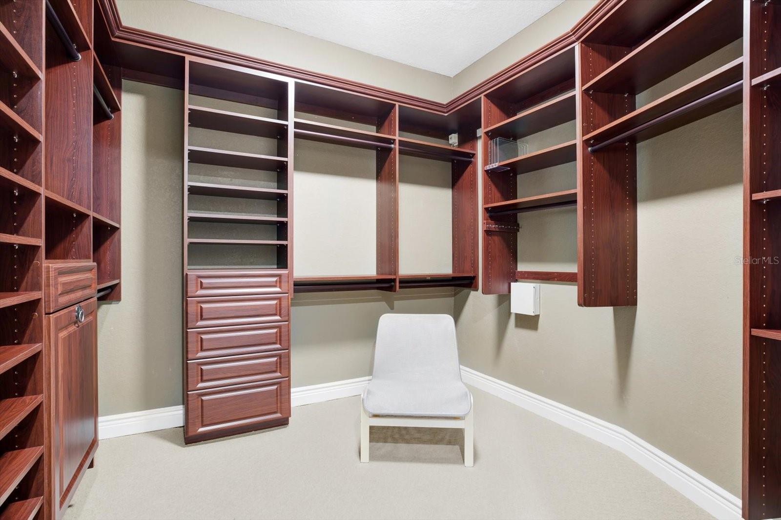 Primary Walk-in Closet with Built-ins