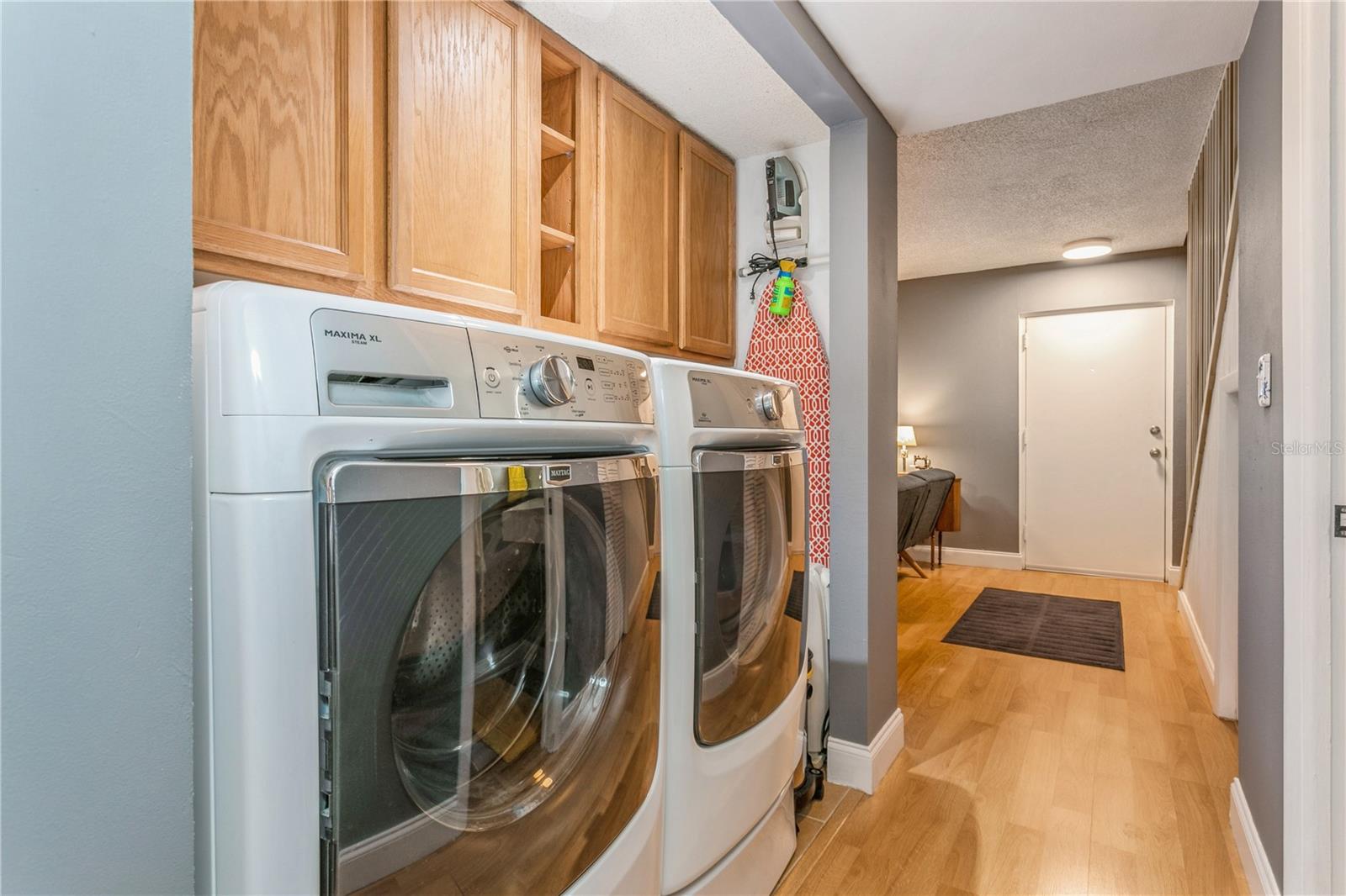 Washer & Dryer with cabinets & Shelf
