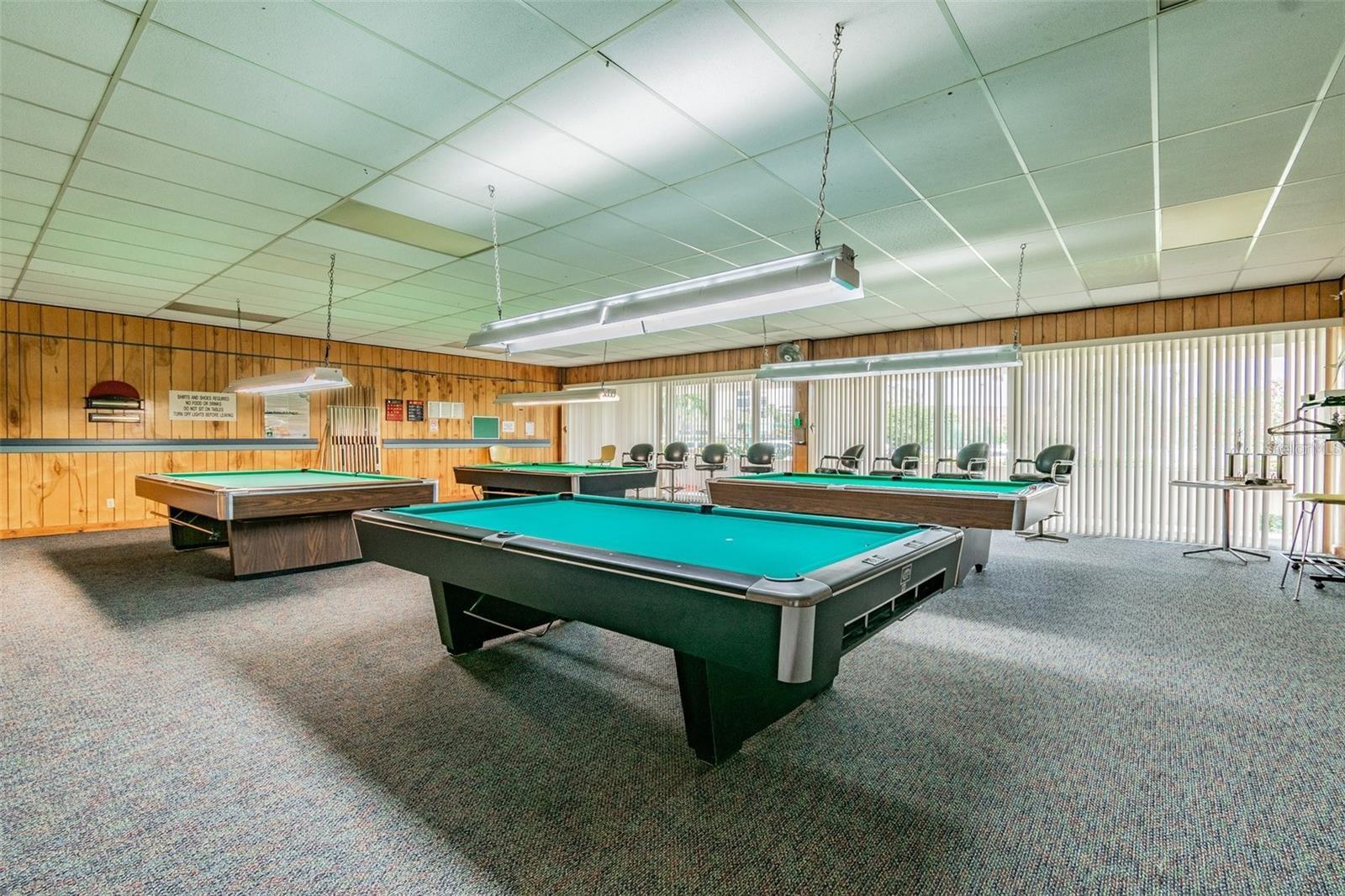 Billiards room in the Clubhouse