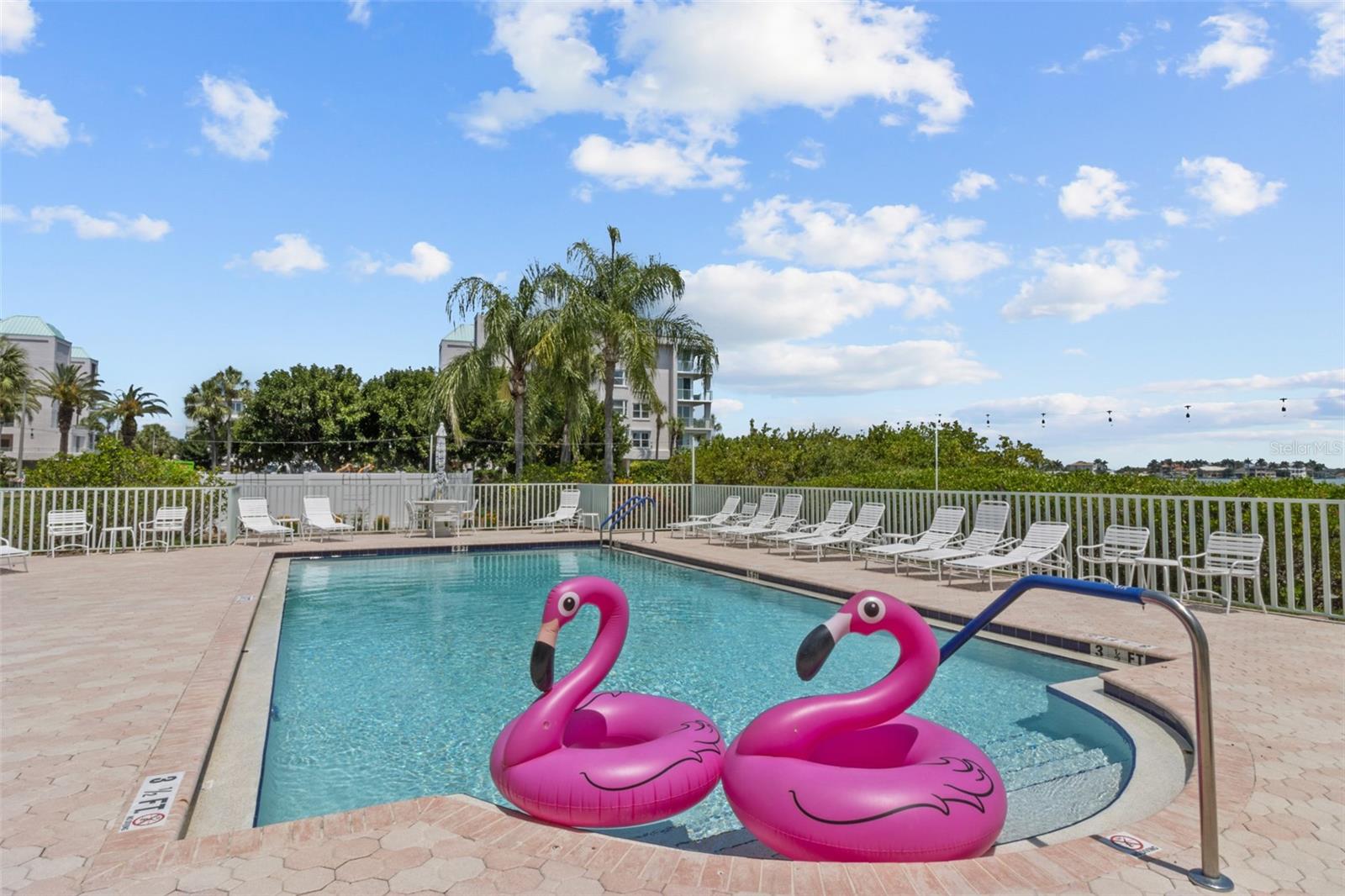 The year round pool is only steps away from the condominium!  Enjoy seasonal enjoyment in the pool overlooking the water!  It just doesn't get better than this!