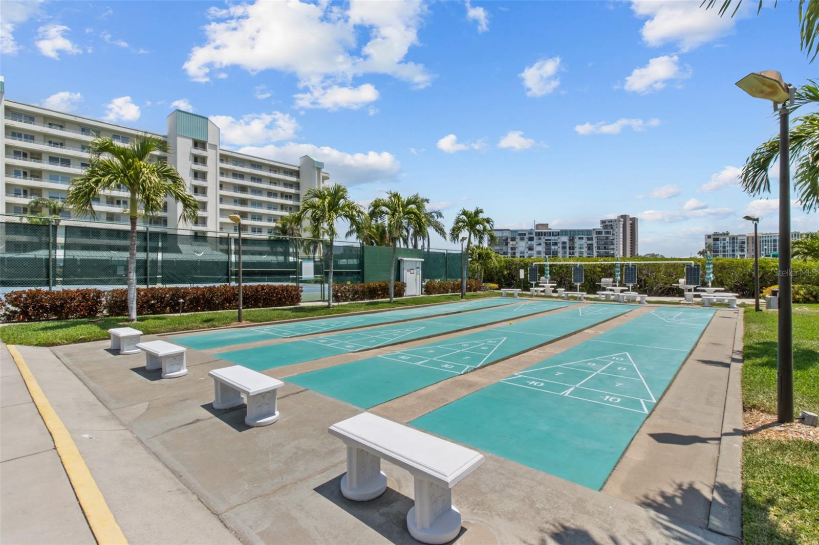 Enjoy a game or two of shuffle board.  You will never get bored with all the amenities that this community offers.