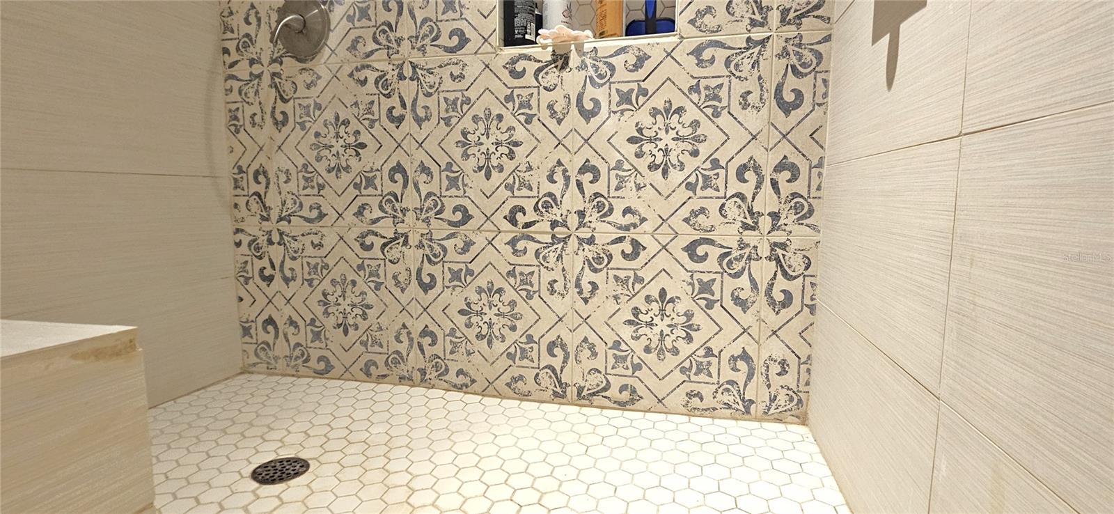 Master tiled walk-in shower