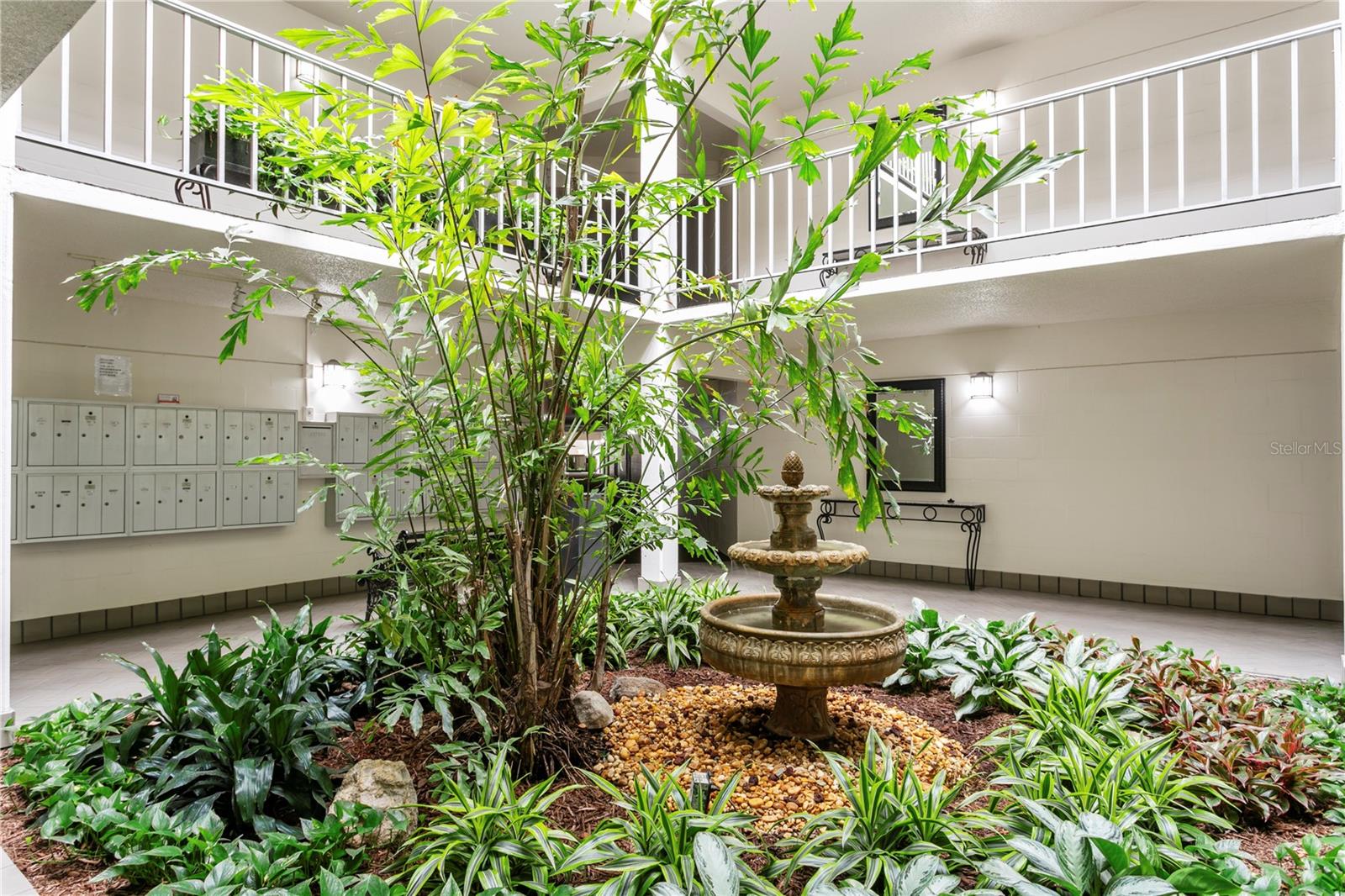 Beautiful interior courtyards make one feel like they are in Italy.