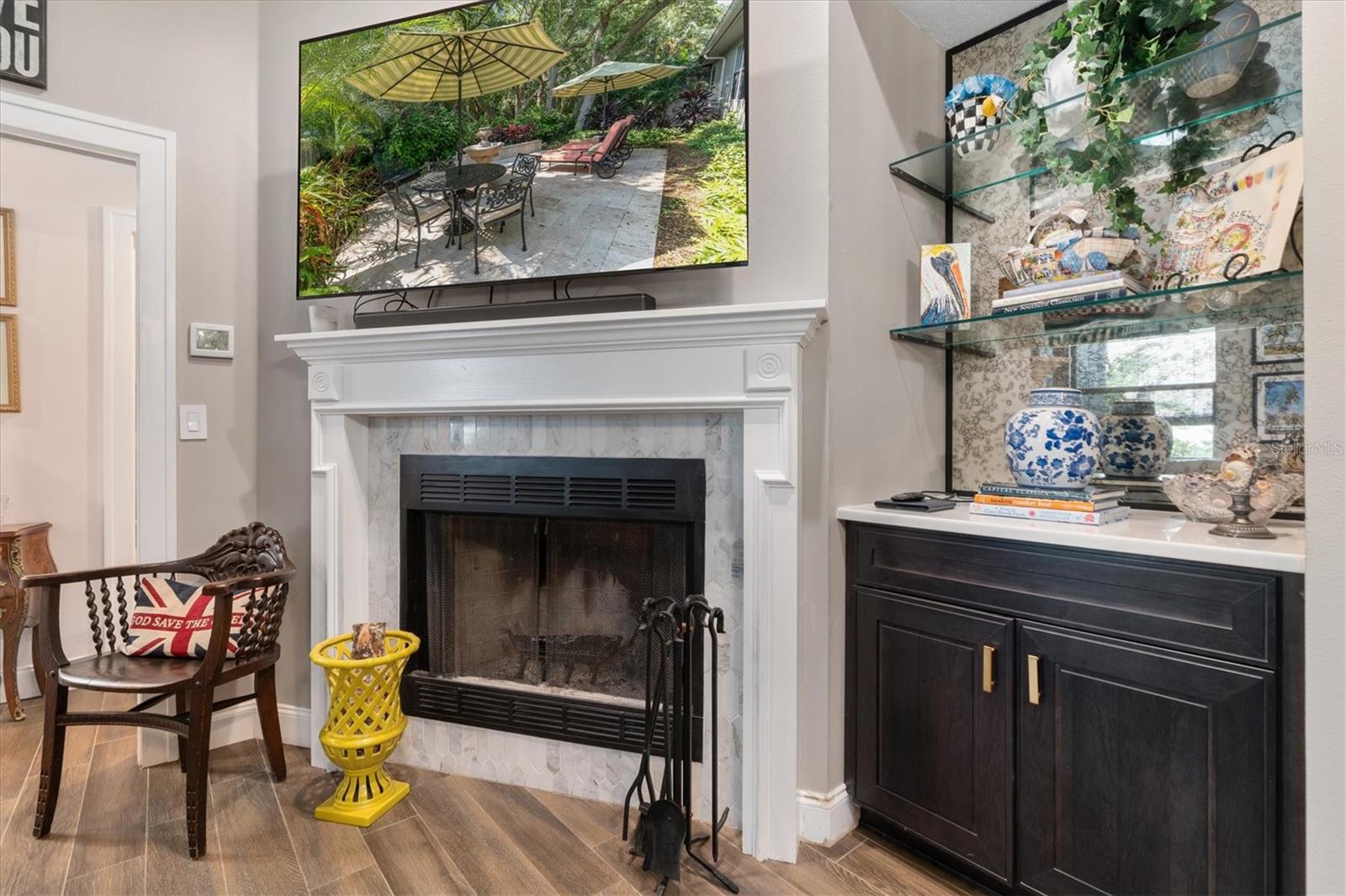 Fireplace in the family room