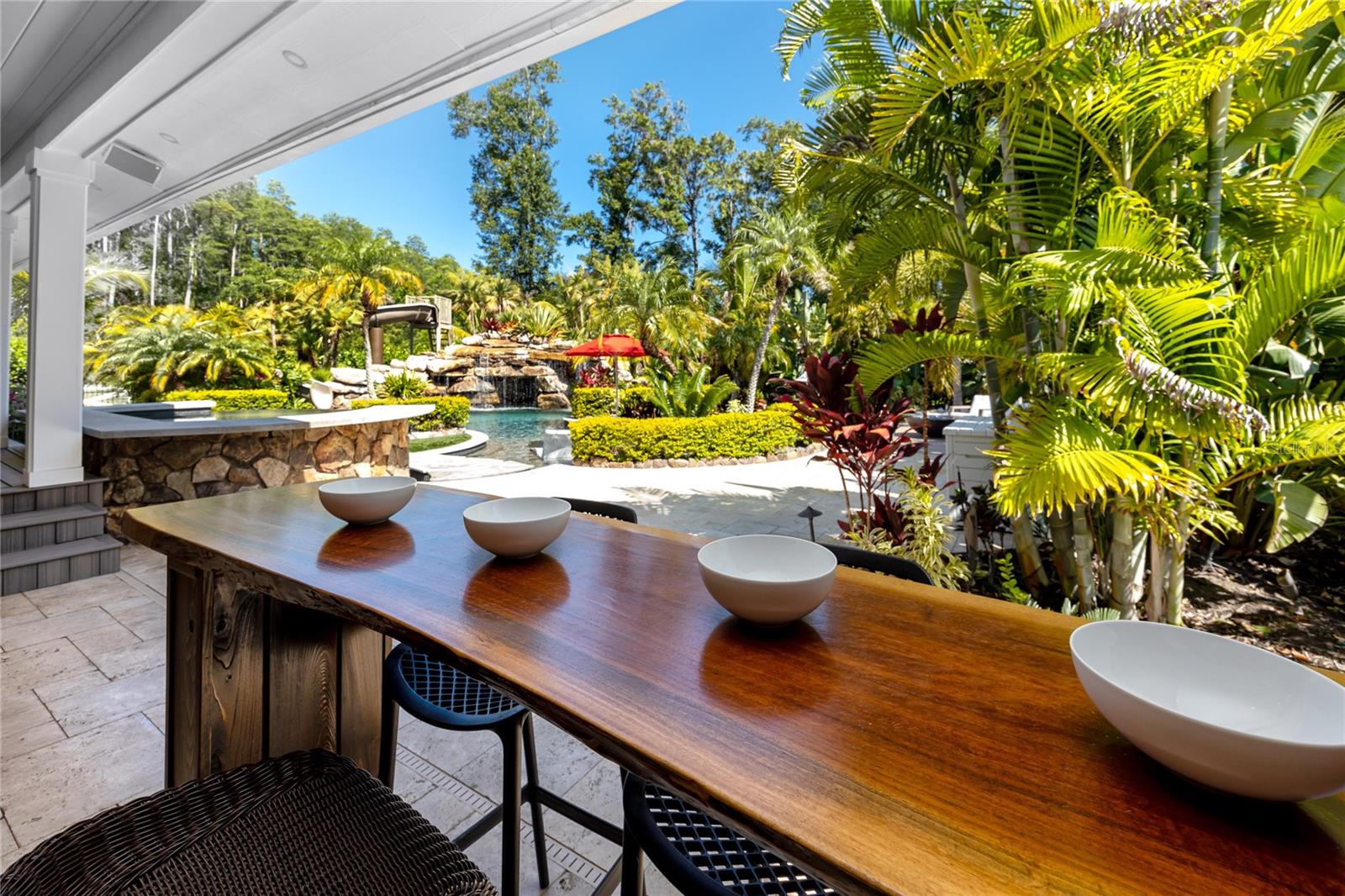 Outdoor kitchen main house