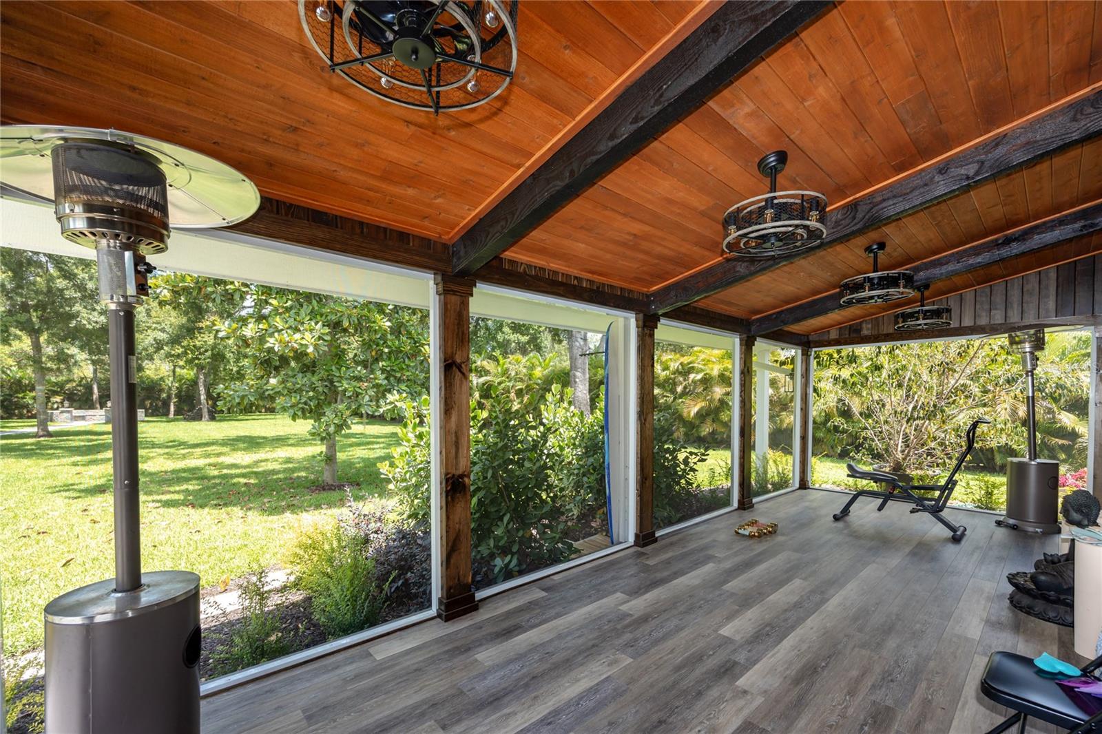 Yoga/exercise room with garden view by the guest house