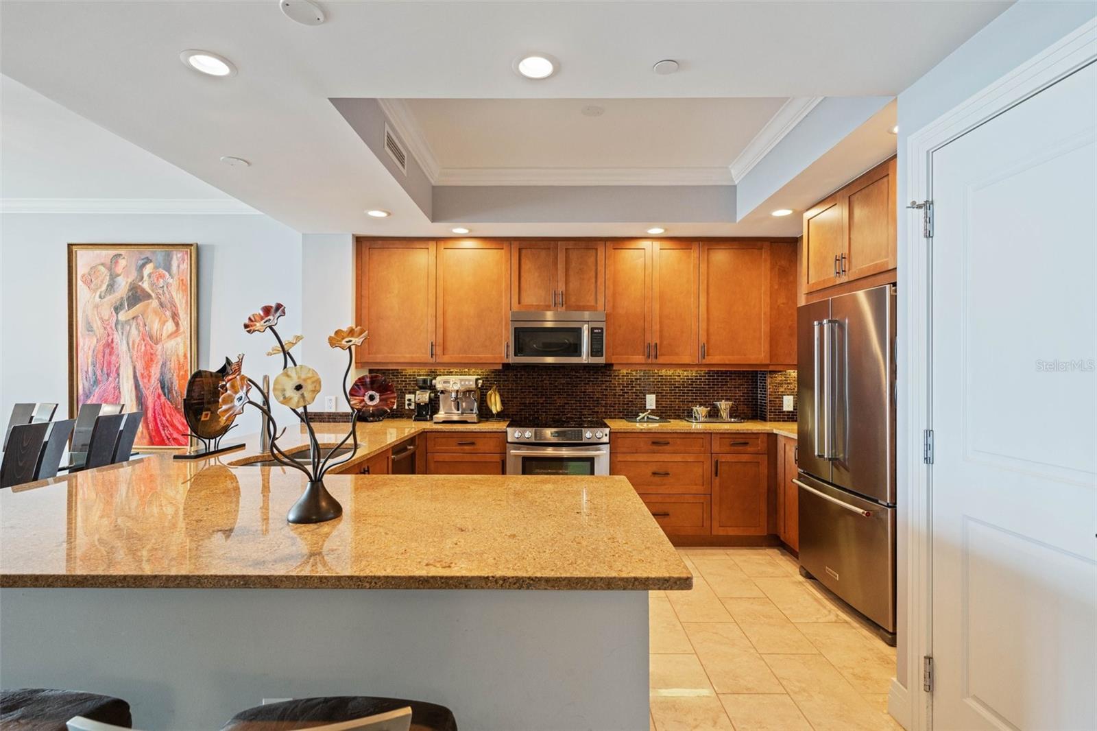 Other angle view of kitchen, large, plenty of countertops to entertain your guests !