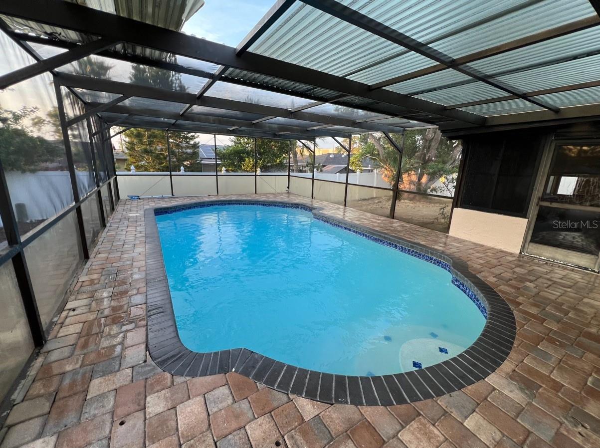 pool view from primary French doors