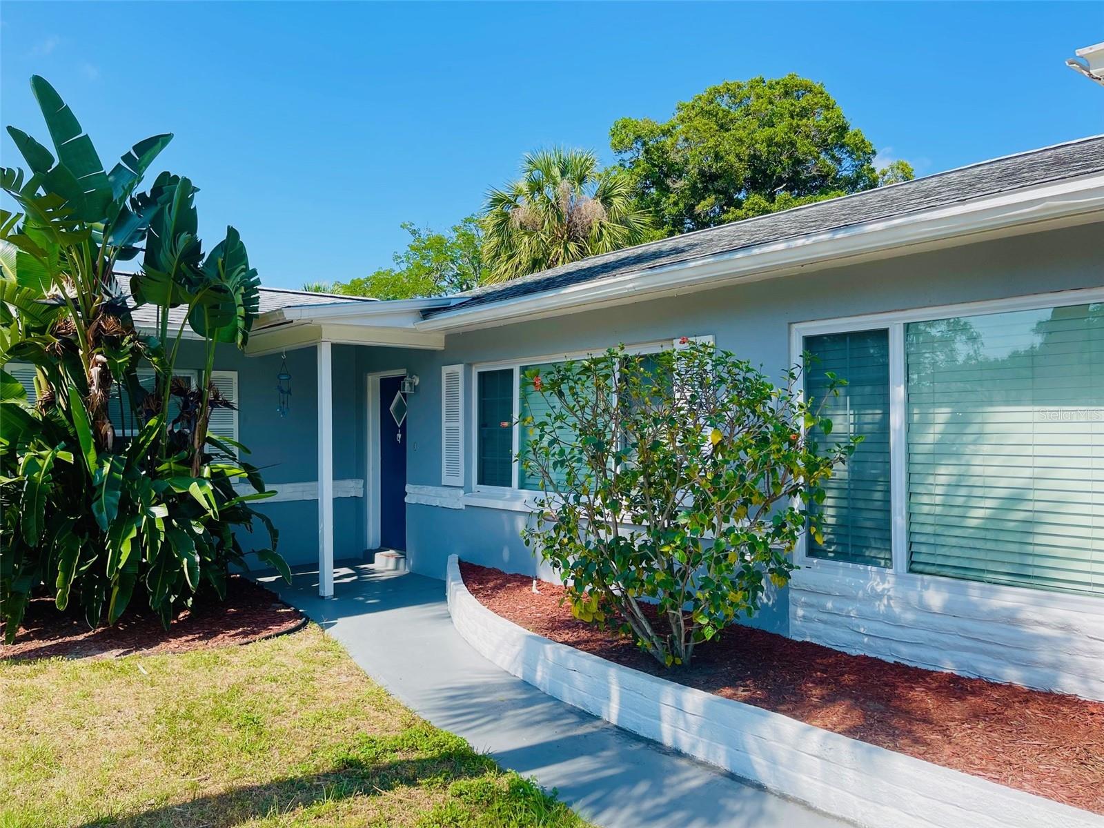 Front walkway with garden