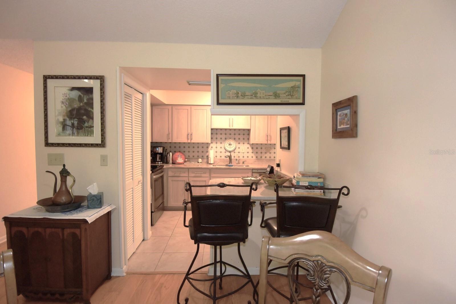 Breakfast Bar with Stone Countertops