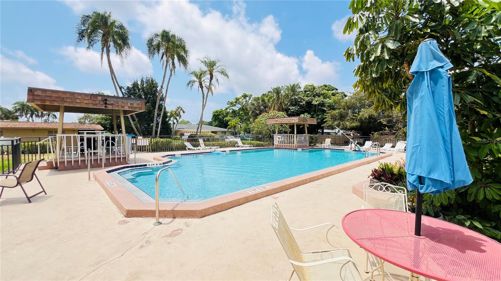 Pool area with grilling station