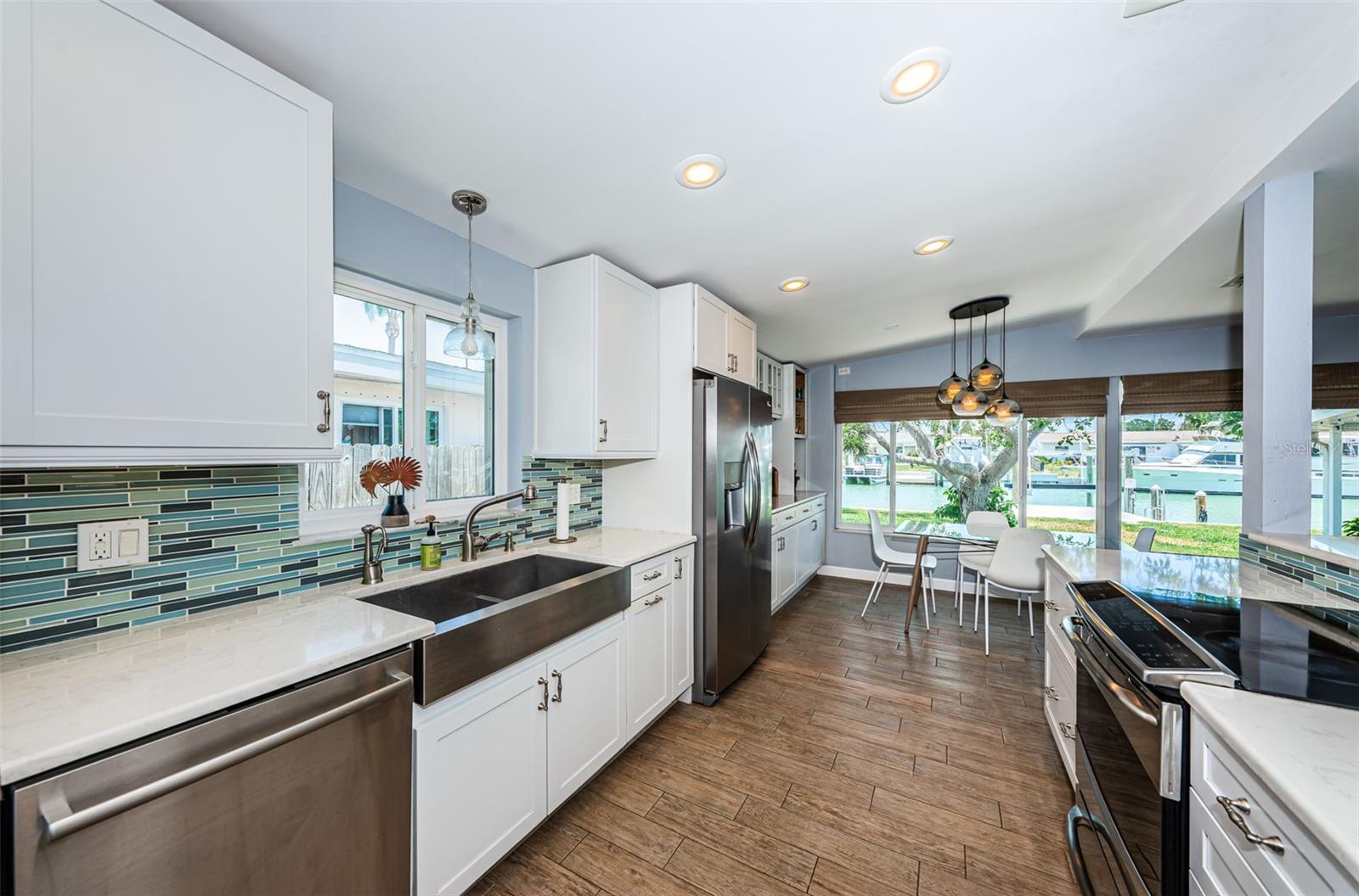 Updated kitchen with stainless steel appliances