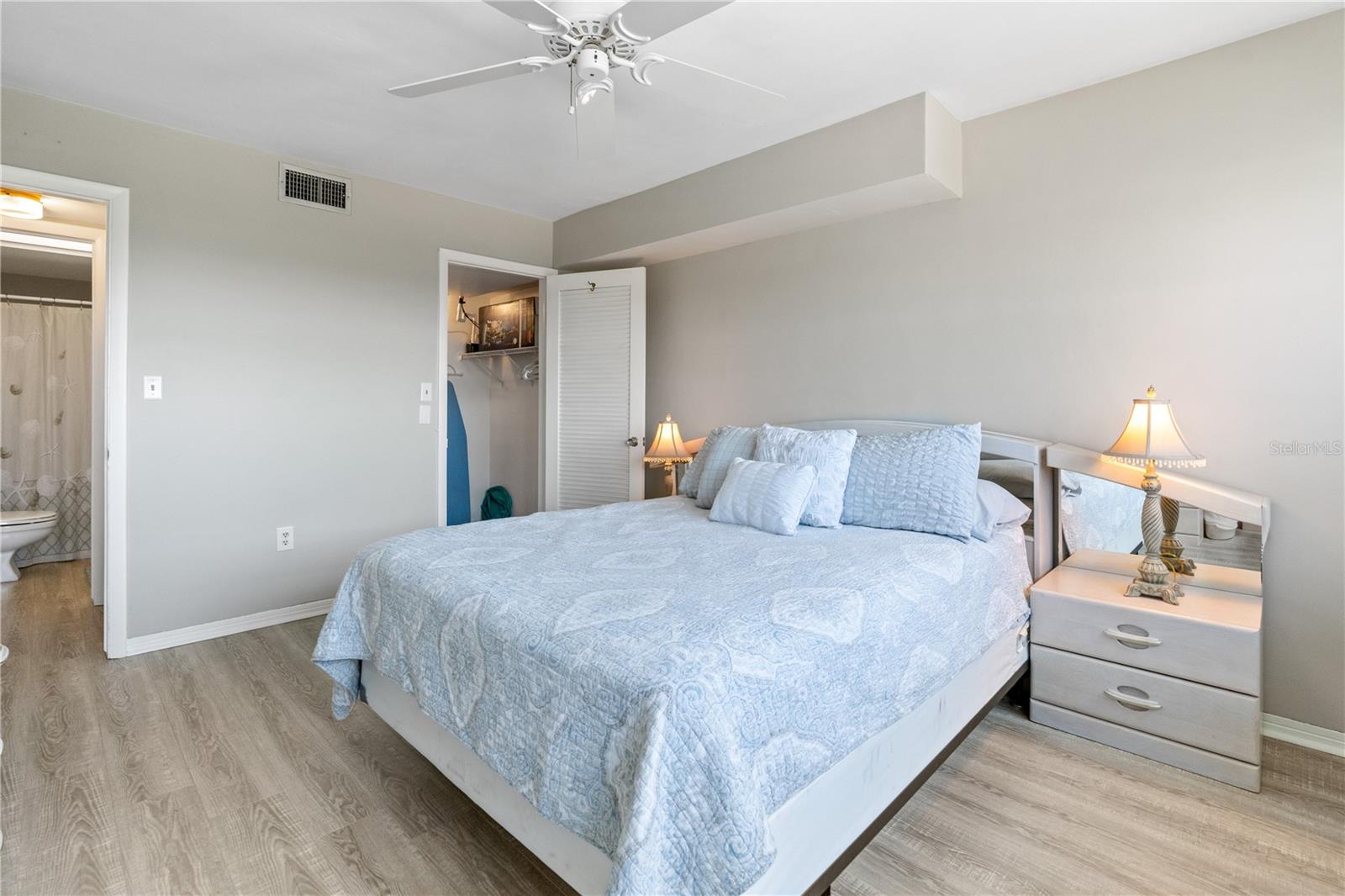 Master bedroom with walk in closet