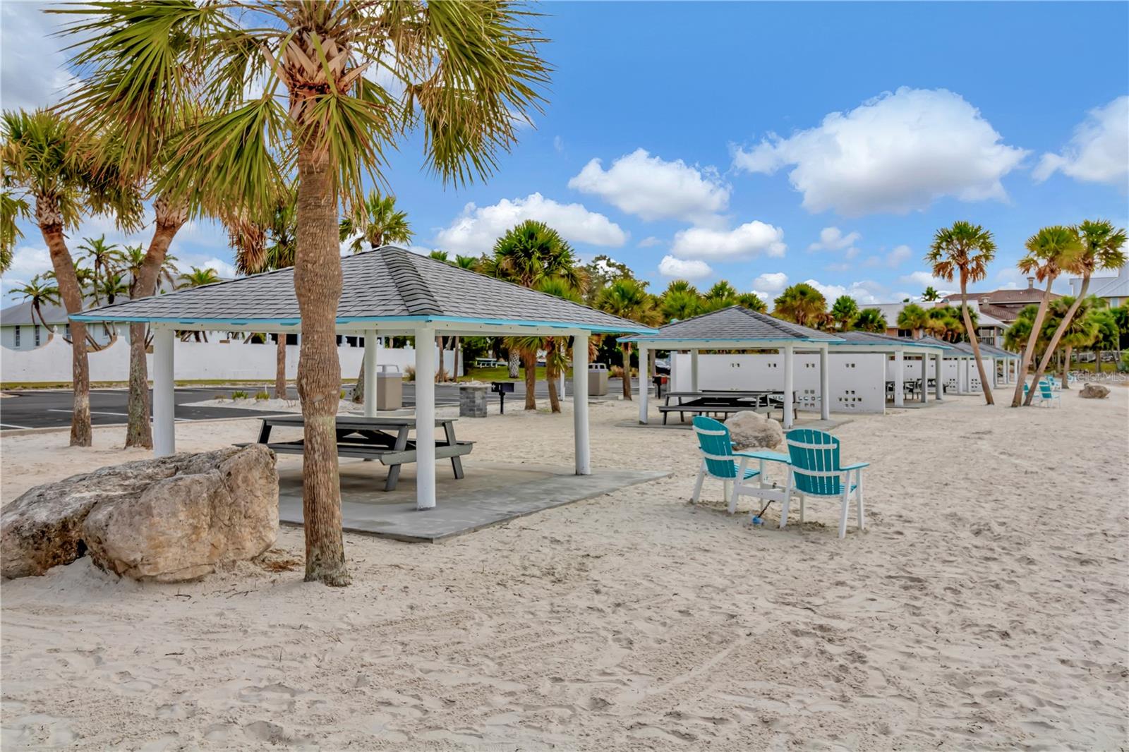 Beautiful Pavillions with Tables, Grills and Prep space