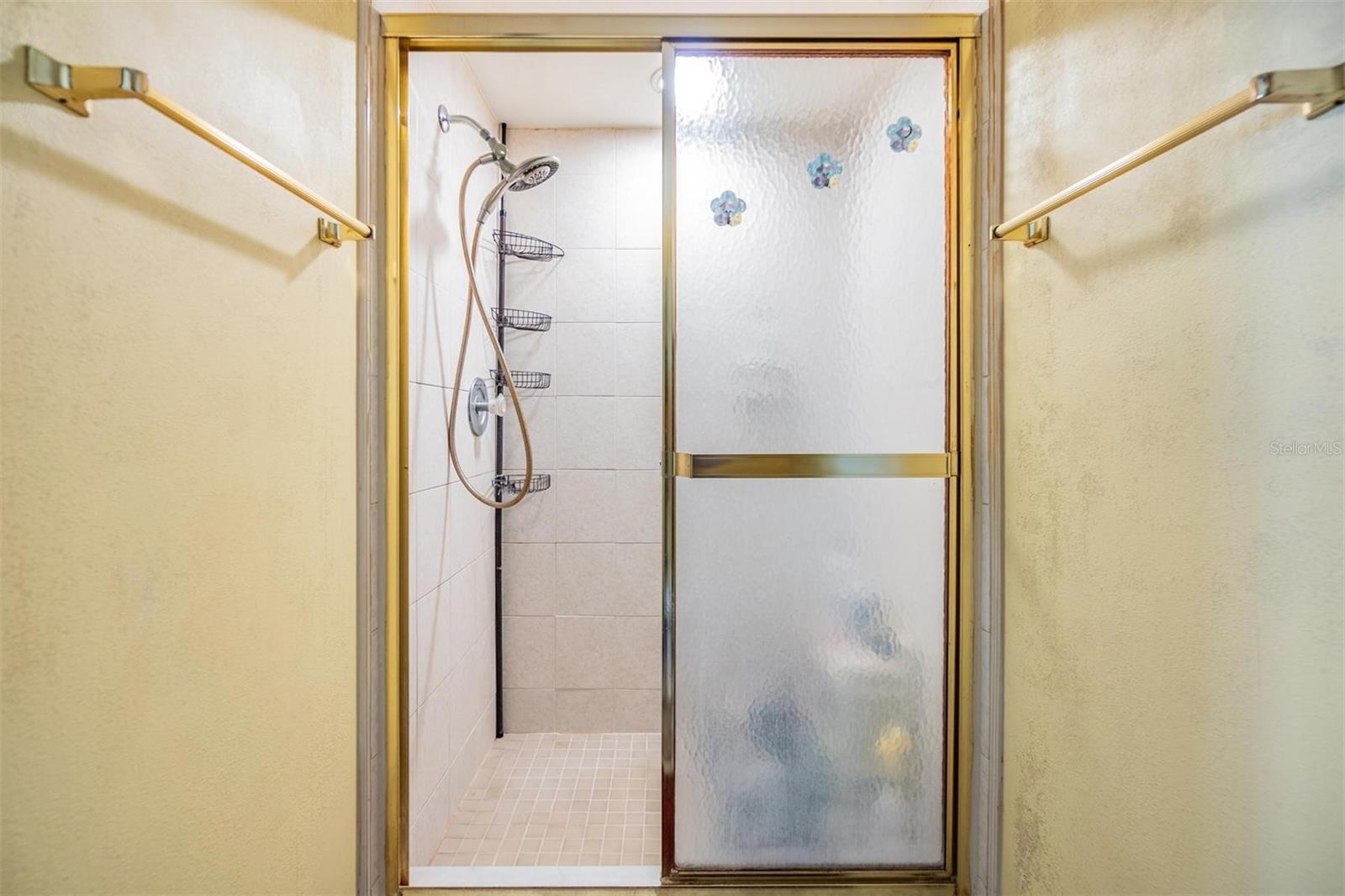 Shower in primary bathroom