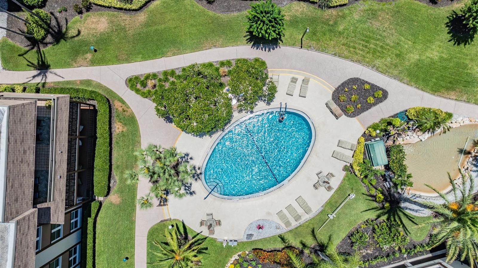 Aerial of pool