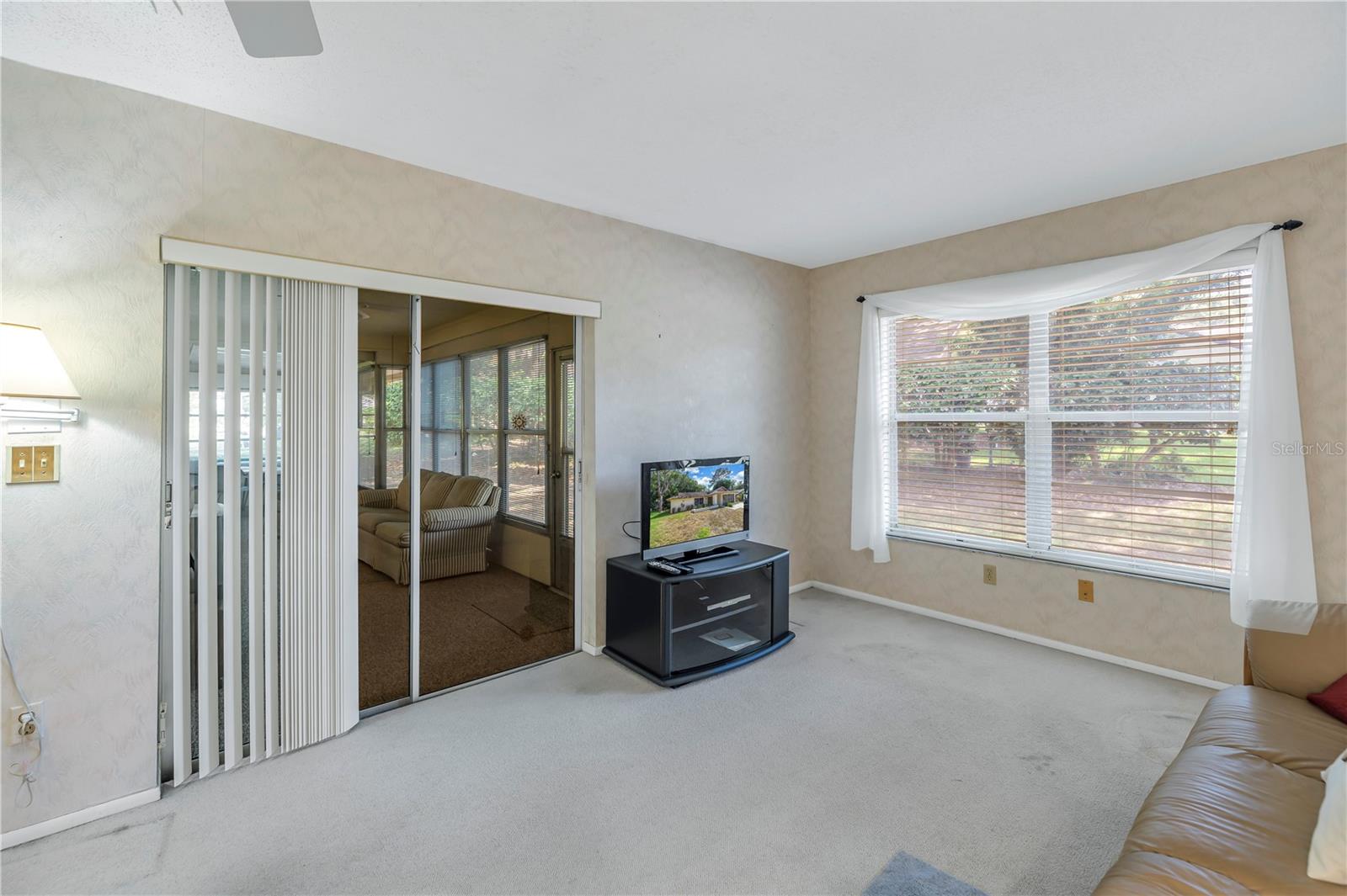 Family Room With Sliders To Porch