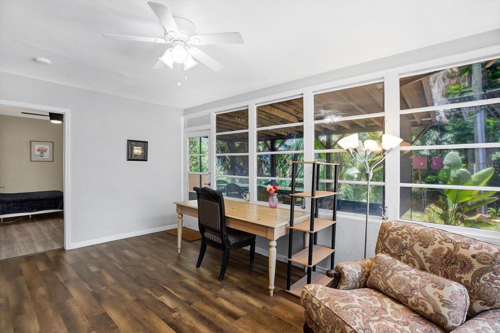 Florida room is being used as an office, has A/C