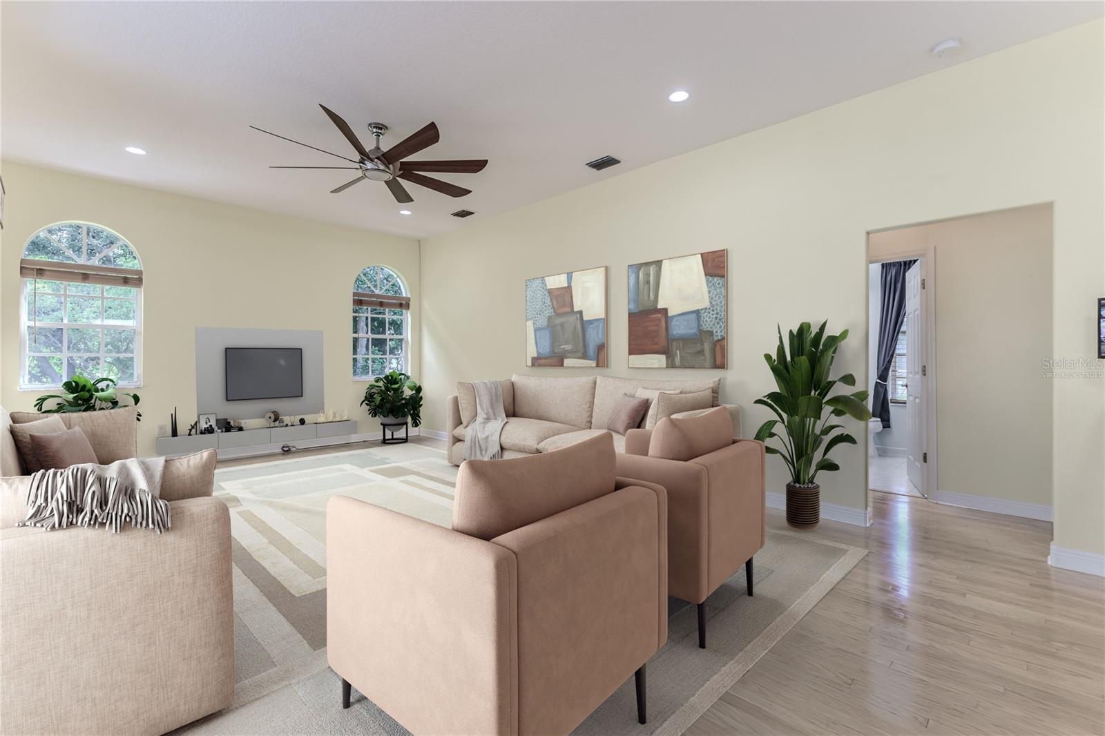 Virtually Staged Family Room