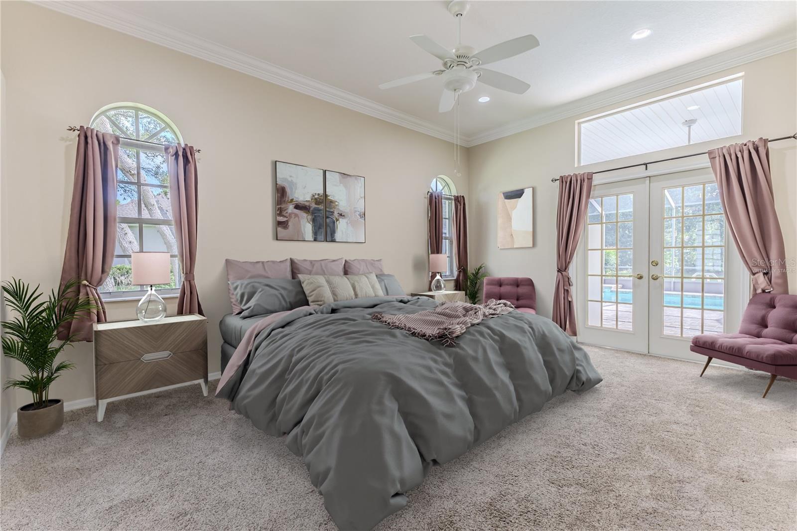 Virtually Staged Master Bedroom