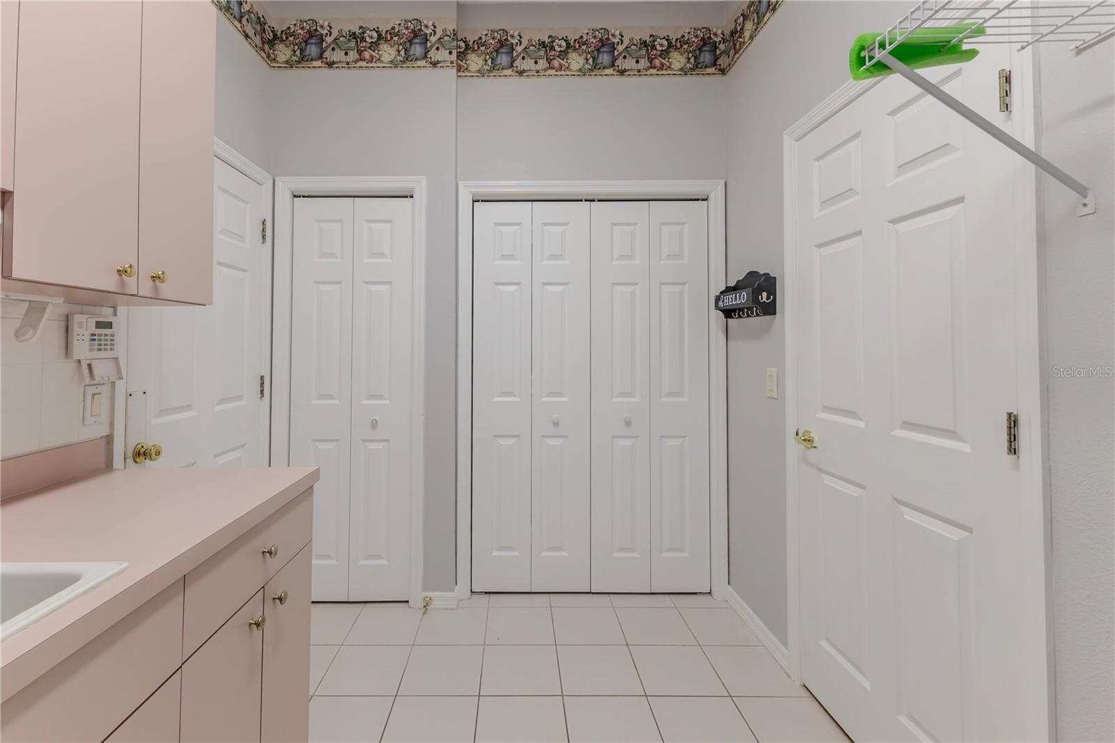 Laundry Closets & Door to Garage