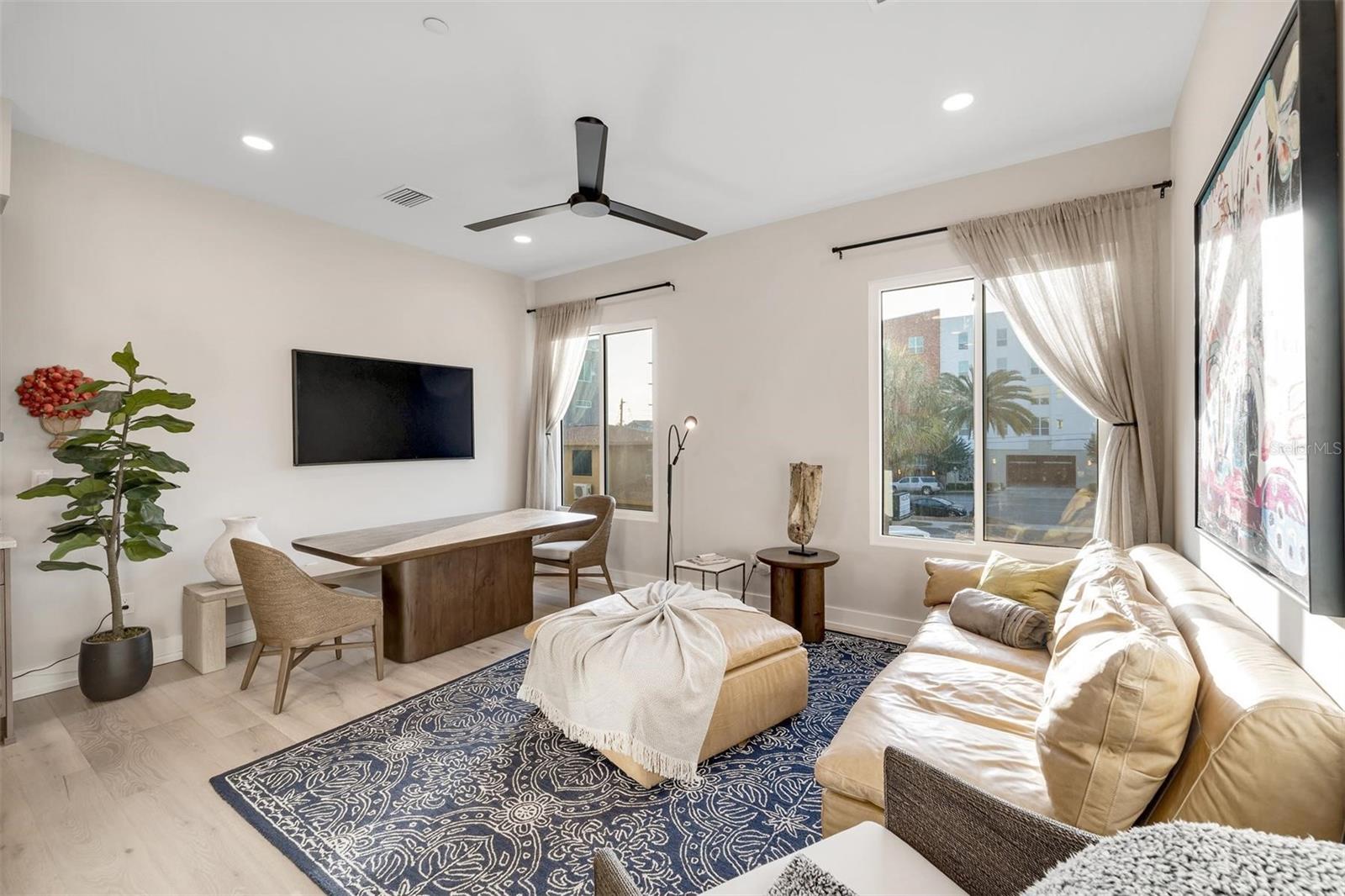 Living room and dining room.