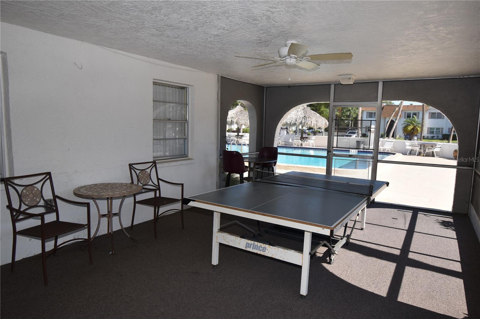 Ping Pong table with covered seating