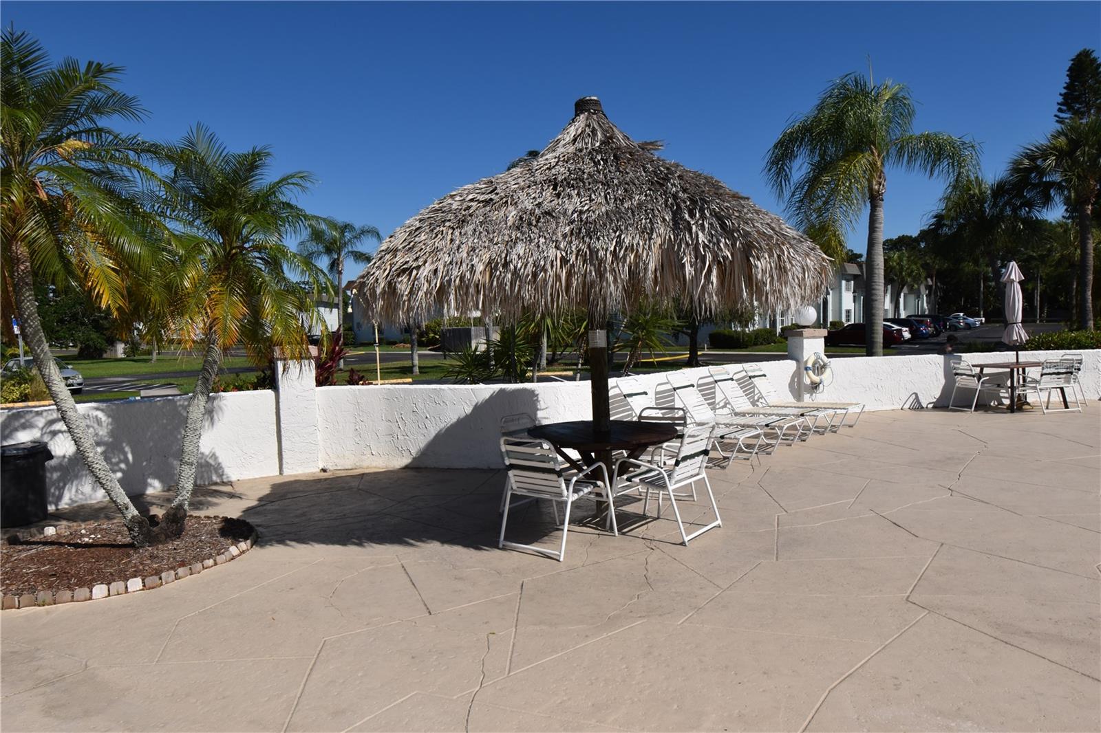 Community pool with seating