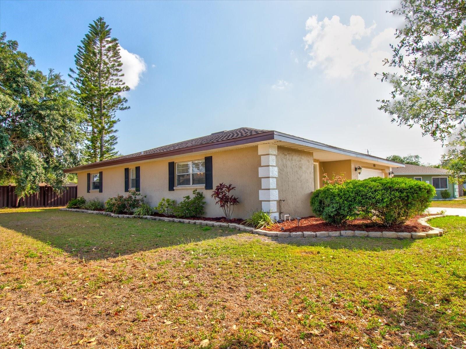 Exterior with larger side yard