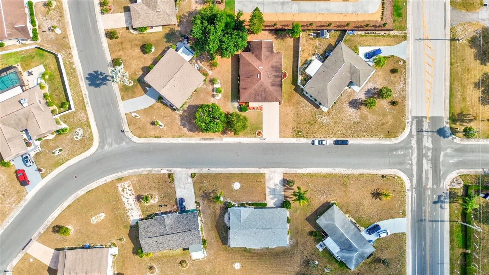 Aerial shot facing the front