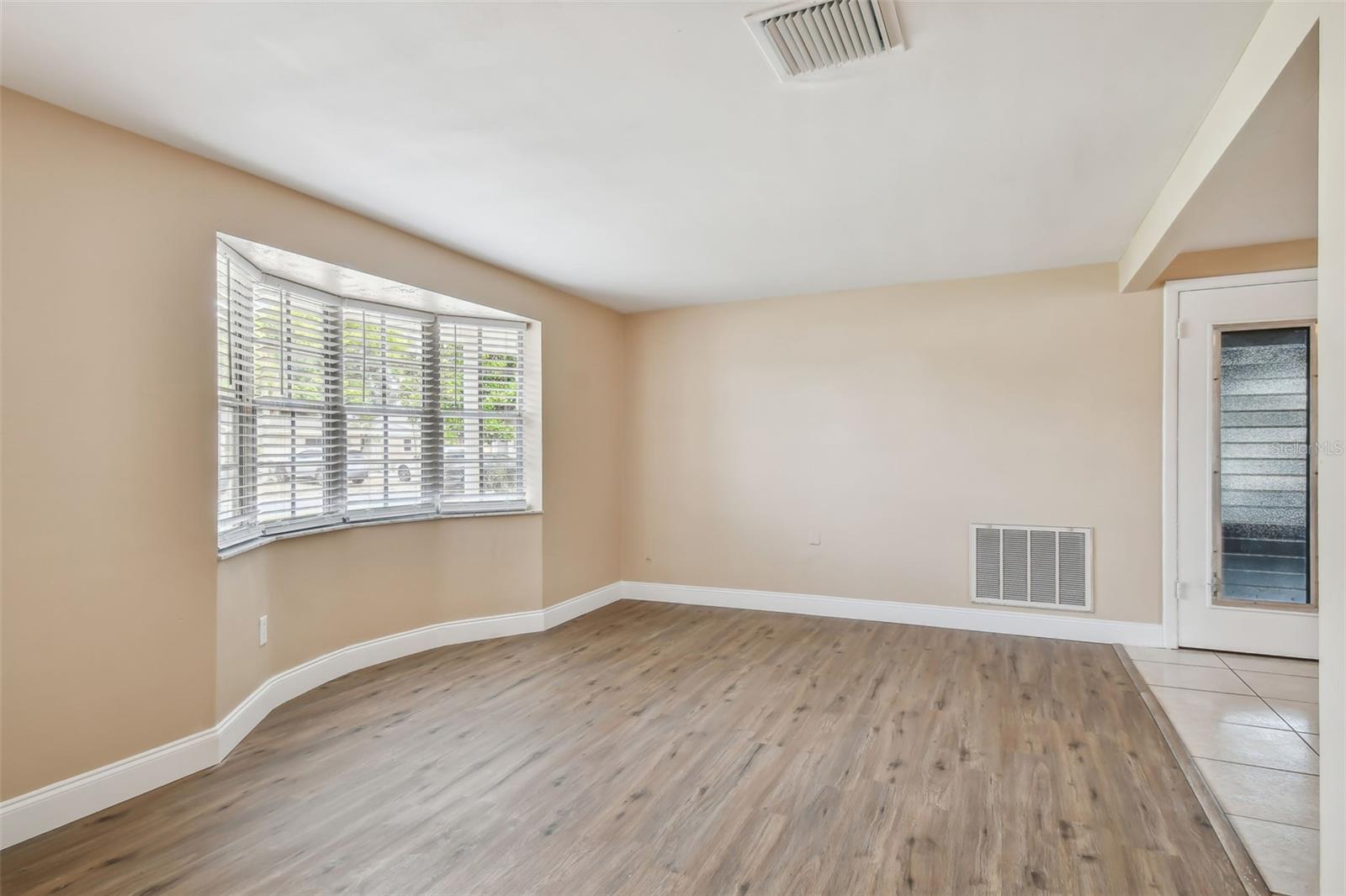 Living room with bay window