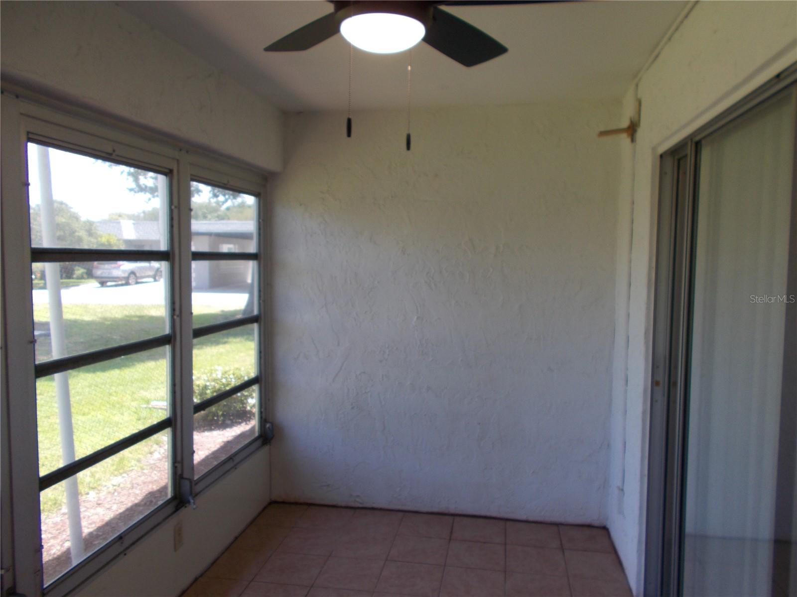 The lanai at the rear of the condo.