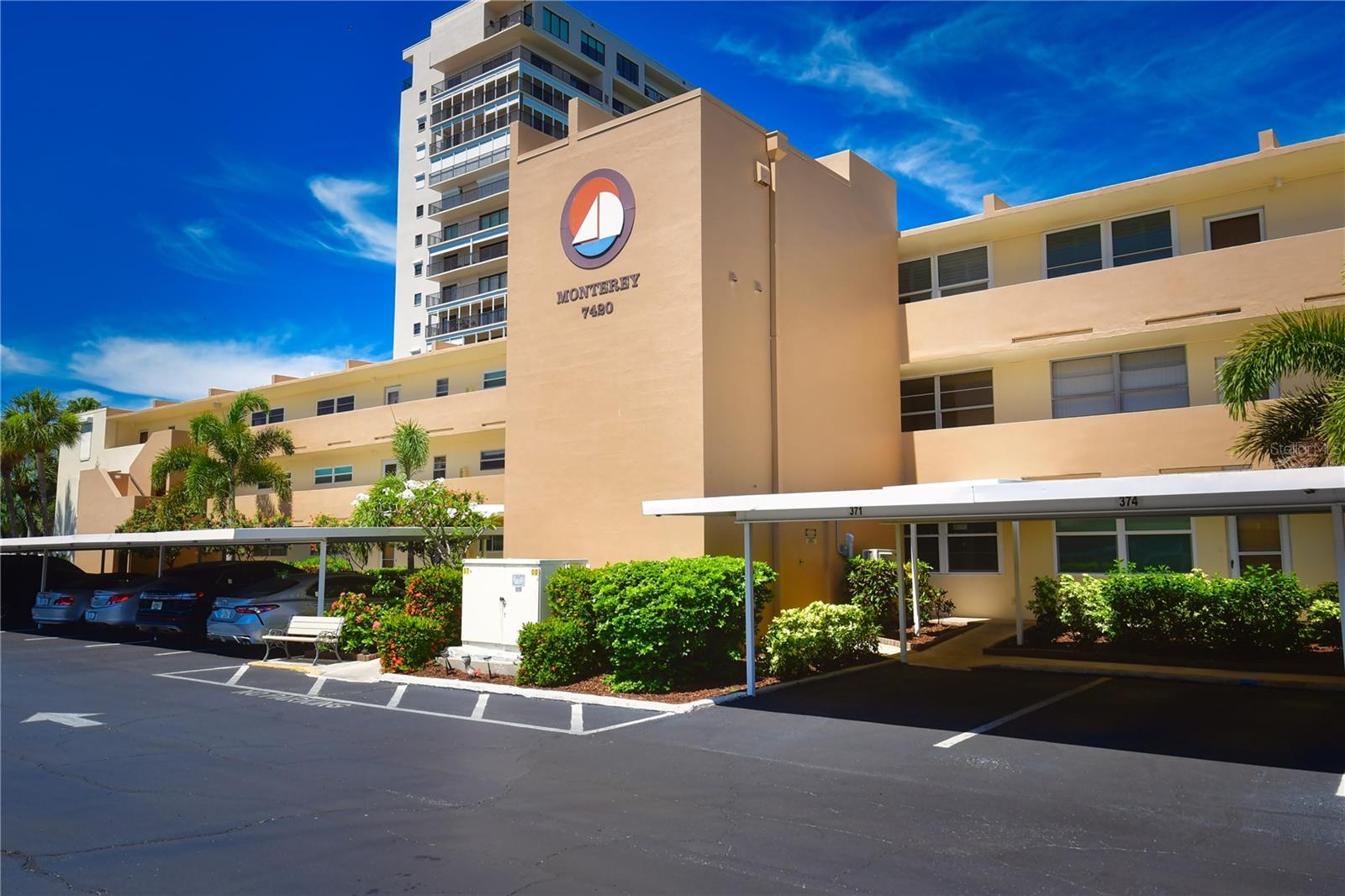 Monterey Building, the parking spot is conveniently close to the stairwell and the elevator.