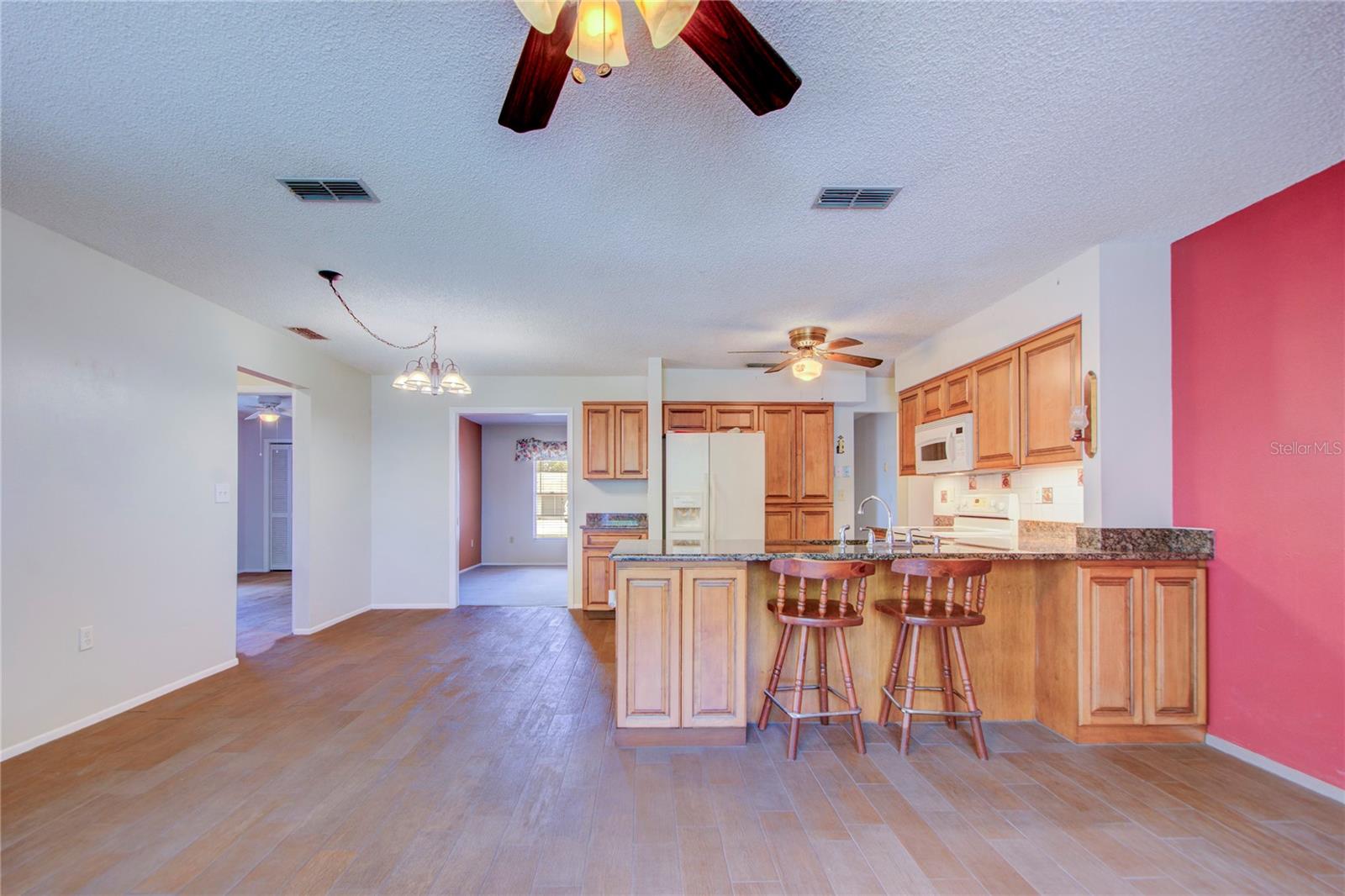 Family room open to Kitchen