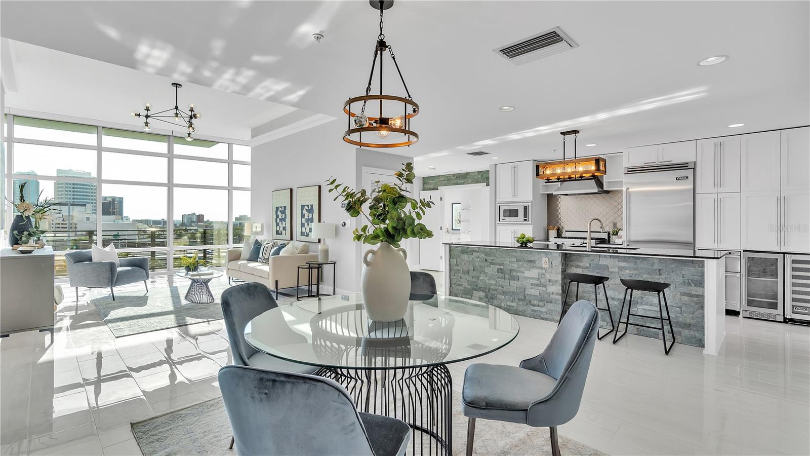 Dining into open concept living room and Kitchen