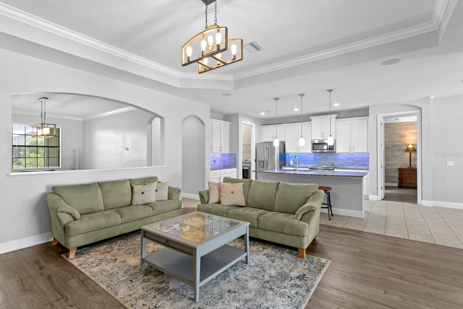 Views from the family room looking towards the kitchen