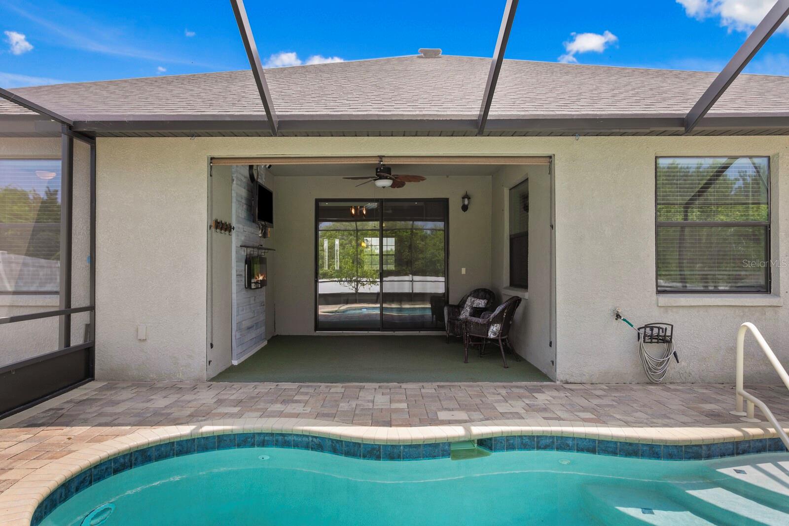 Views of the covered lanai from the private pool