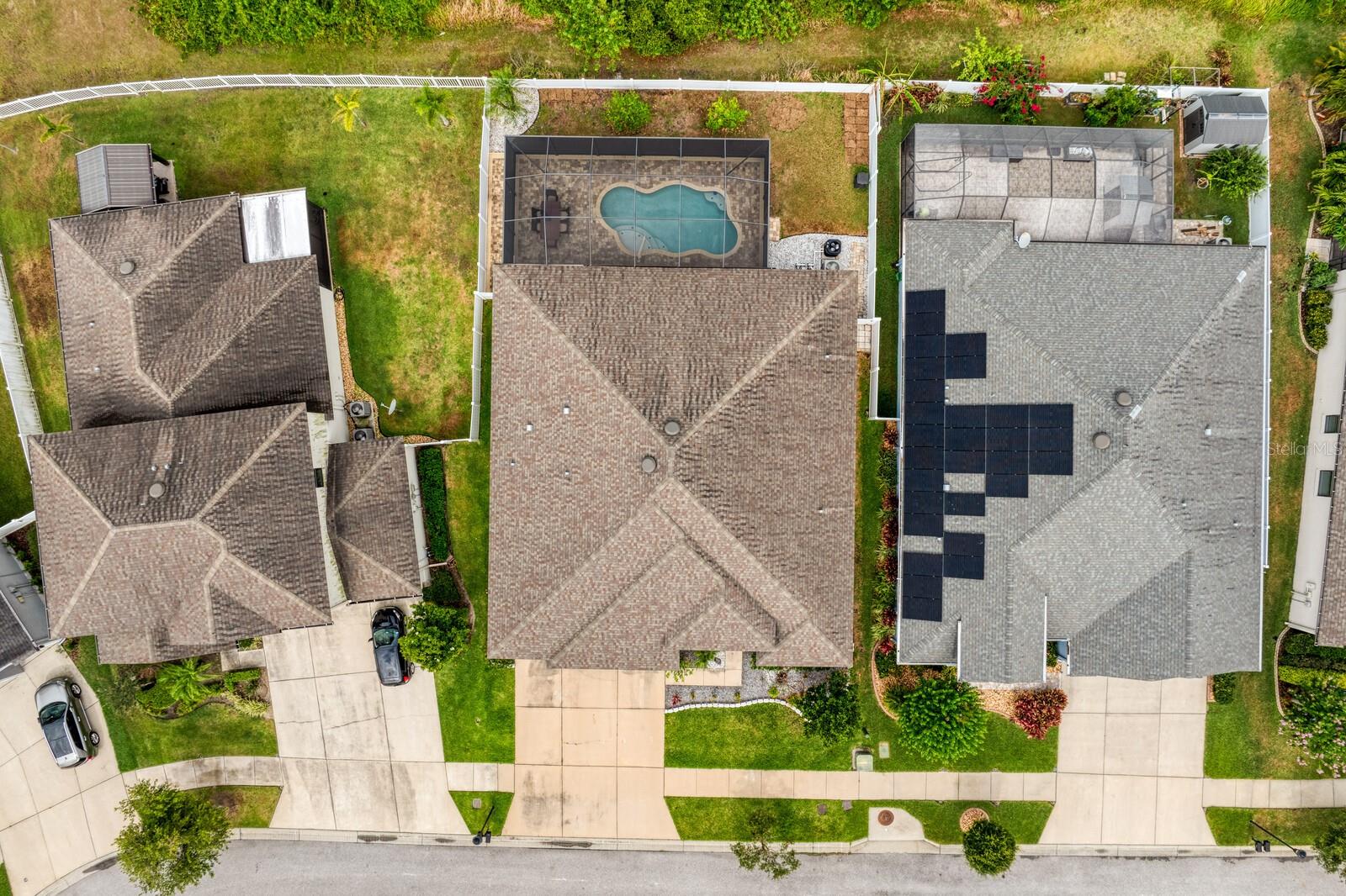 Aerial view of this ranch home