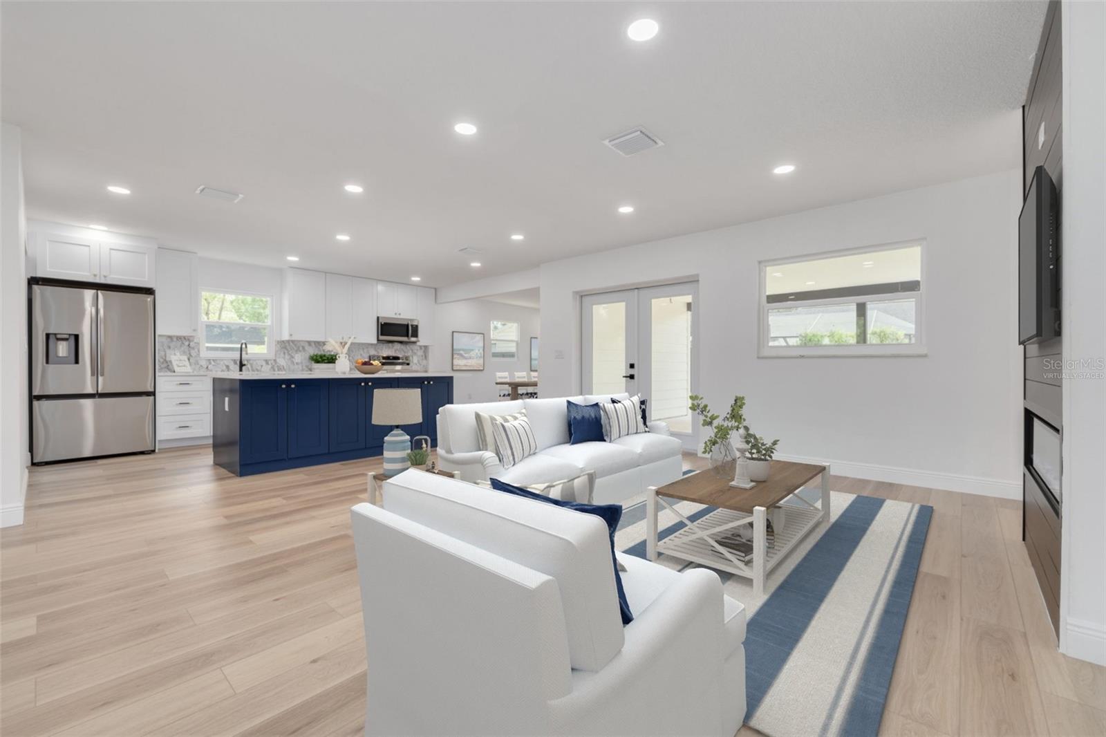 Living Room and Kitchen, virtually staged