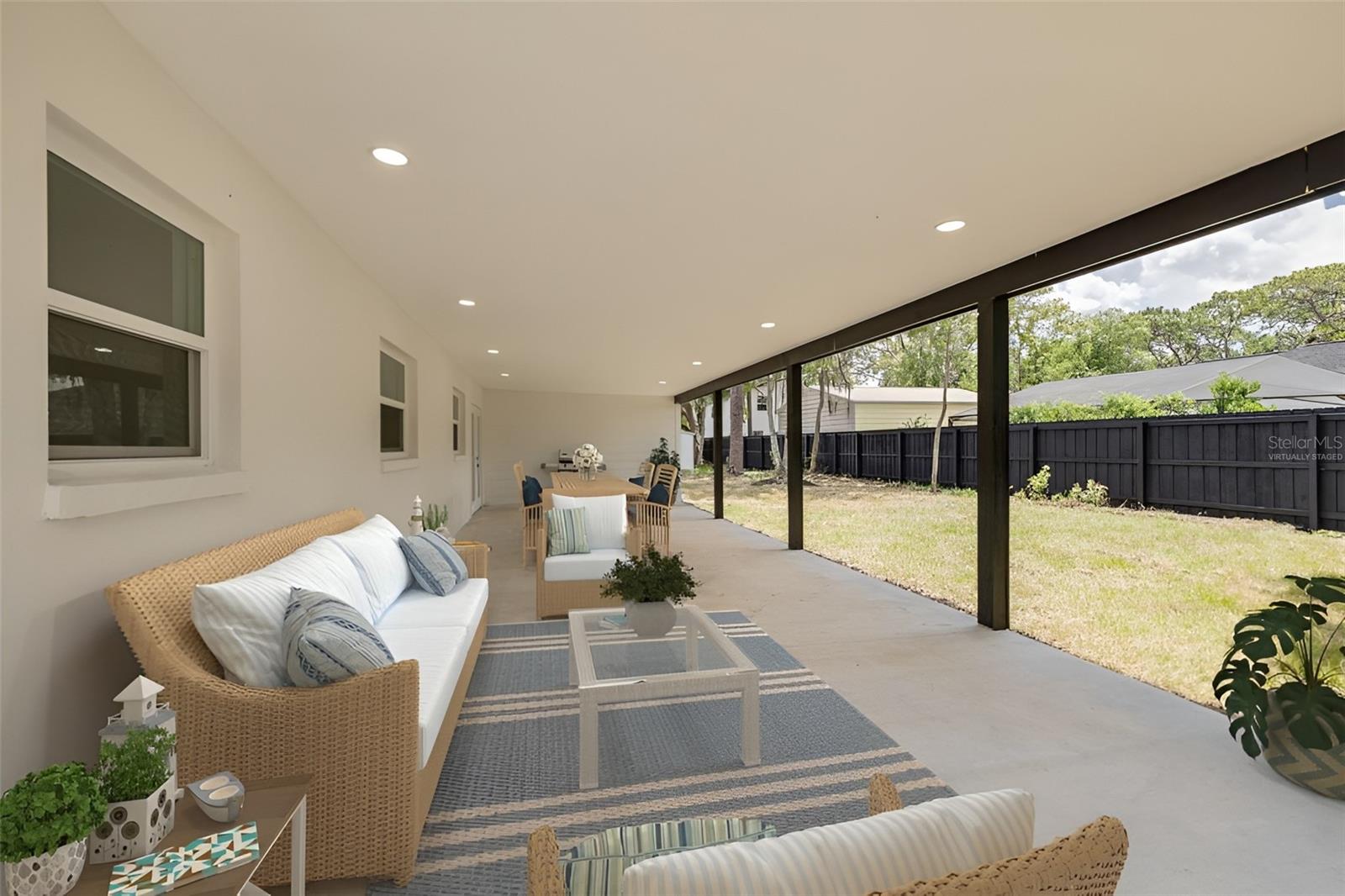 Covered Patio, virtually staged