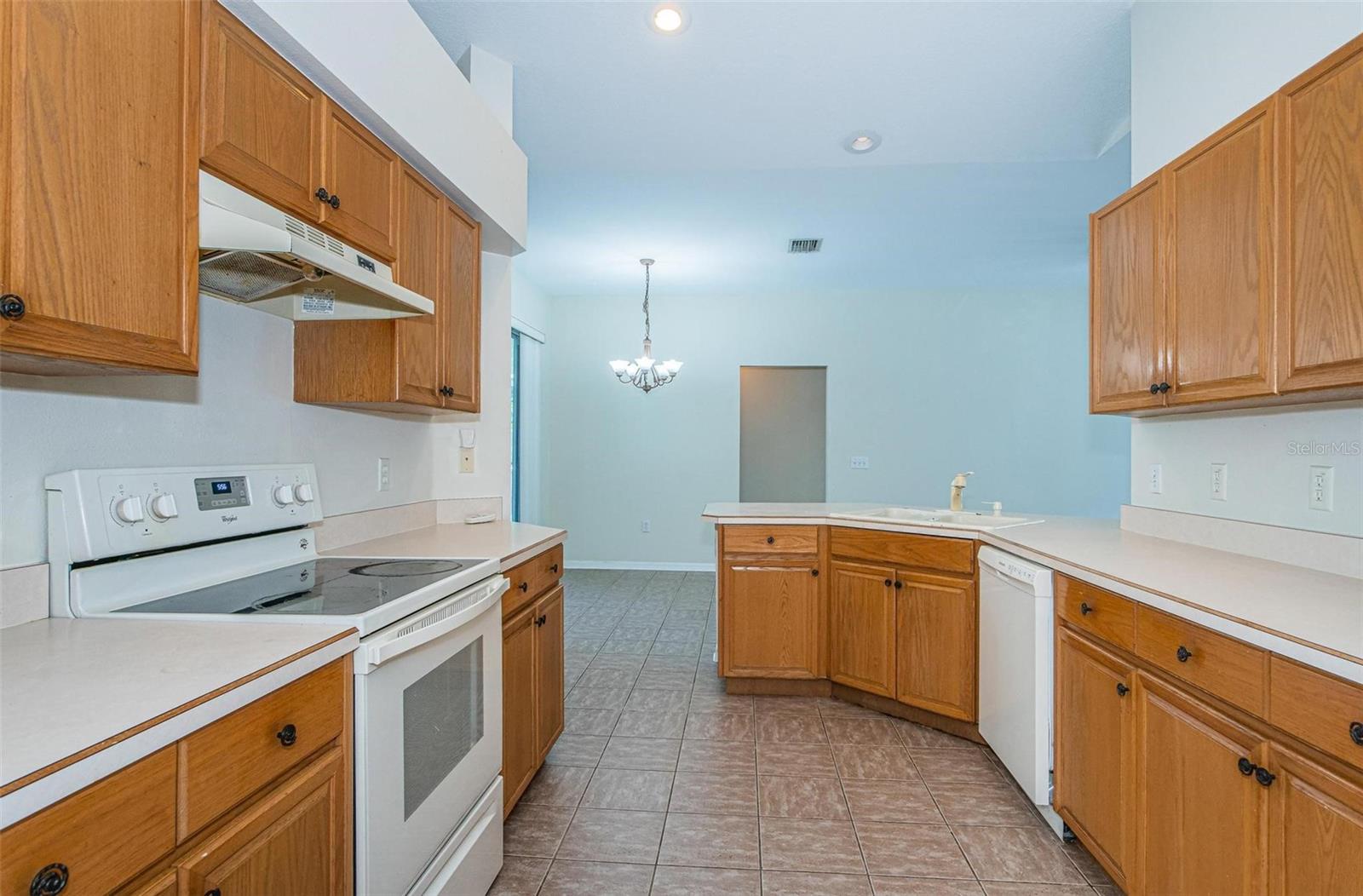 Kitchen with tile flooring