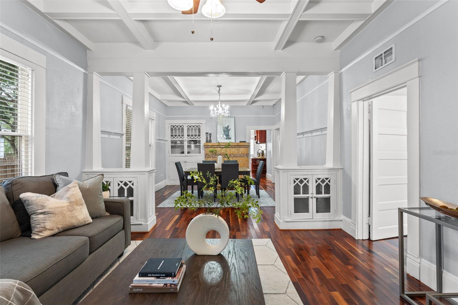 Built-ins between living and dining rooms