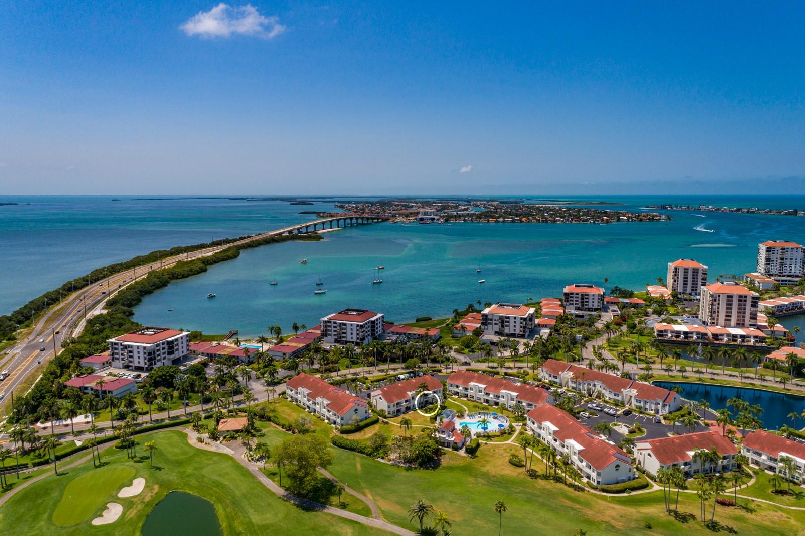 TIERRA VERDE AND FT DESOTO STATE PARK IN THE DISTANCE