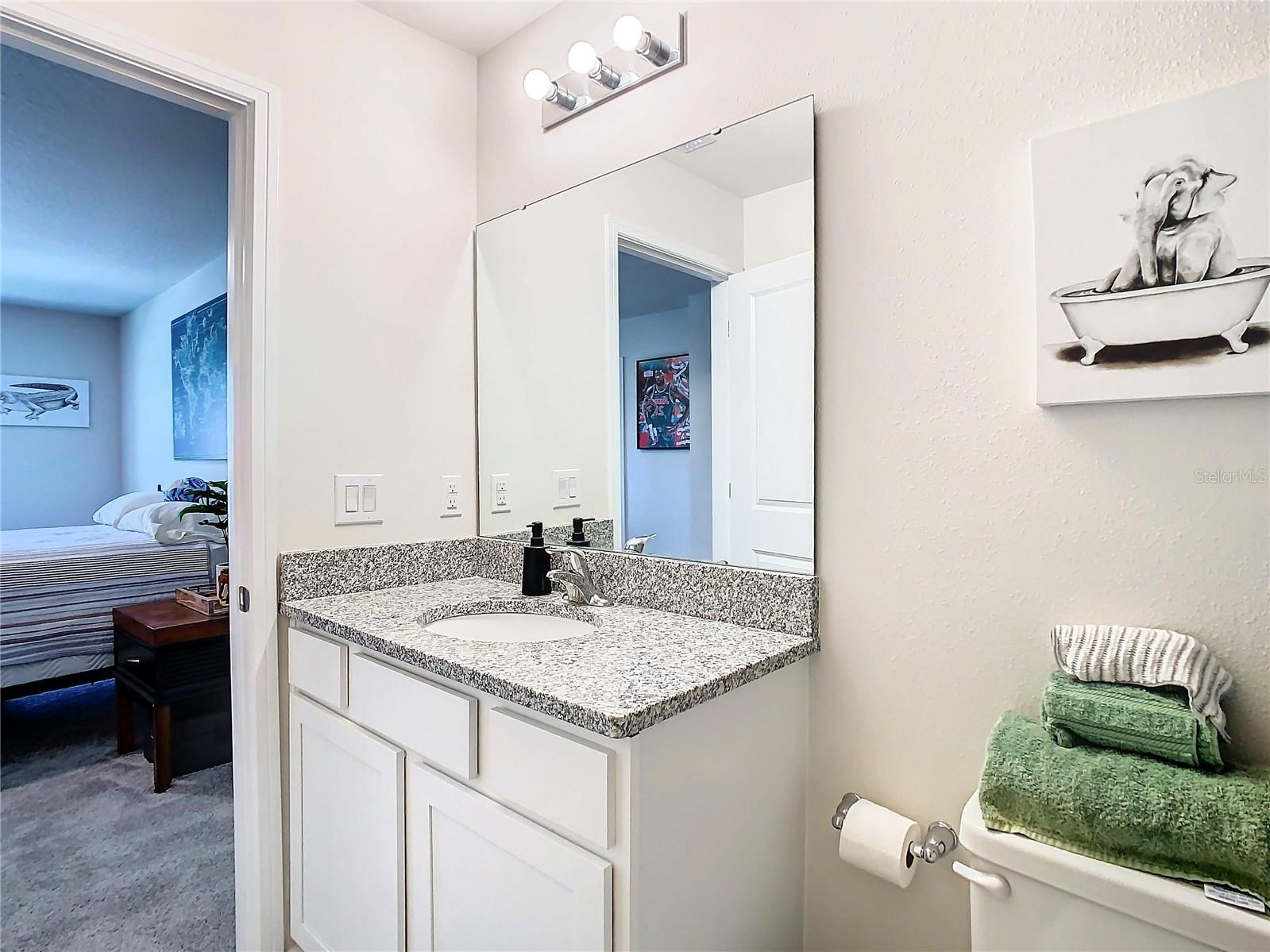 Guest bathroom with granite counter top